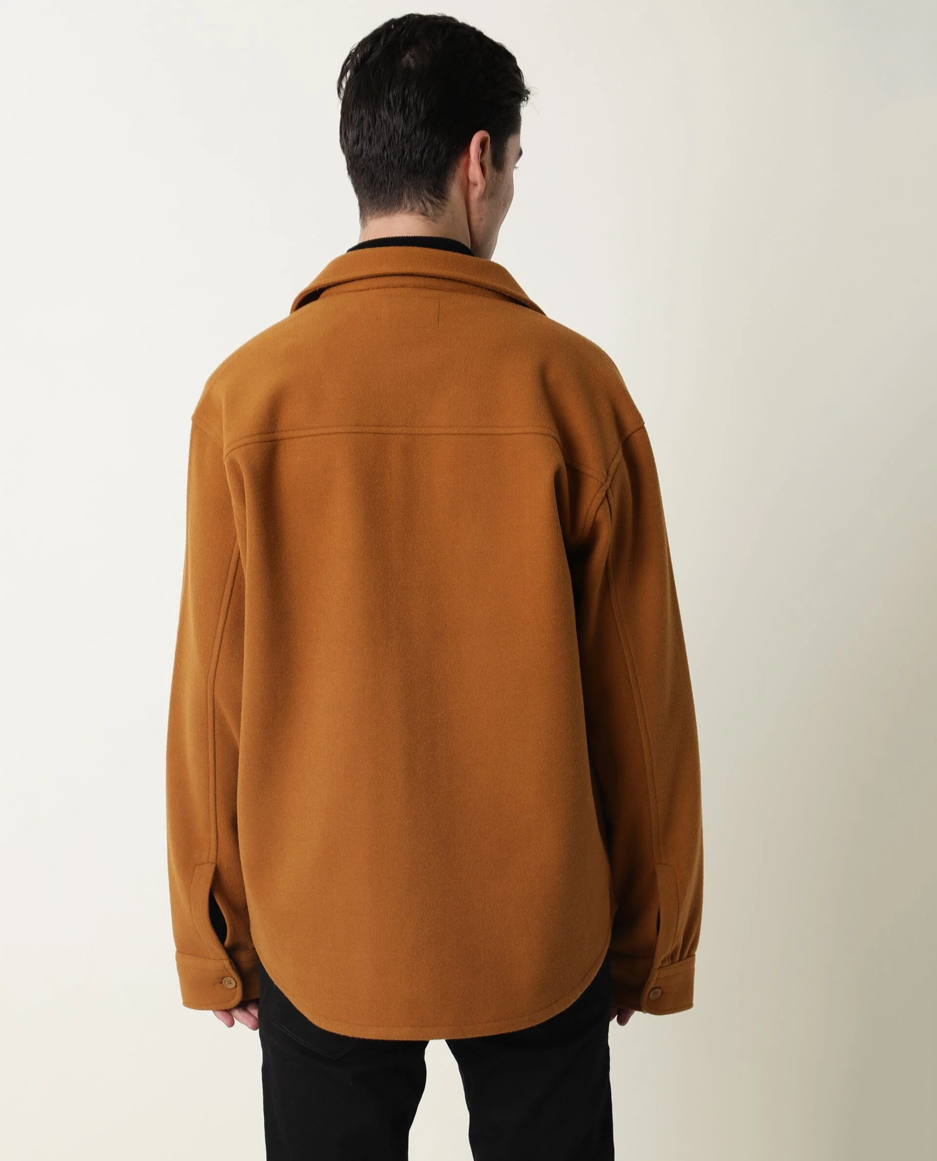 Rare Rabbit Men's Shack Tan Plain Regular Fit Full Sleeve Jacket - Image 7