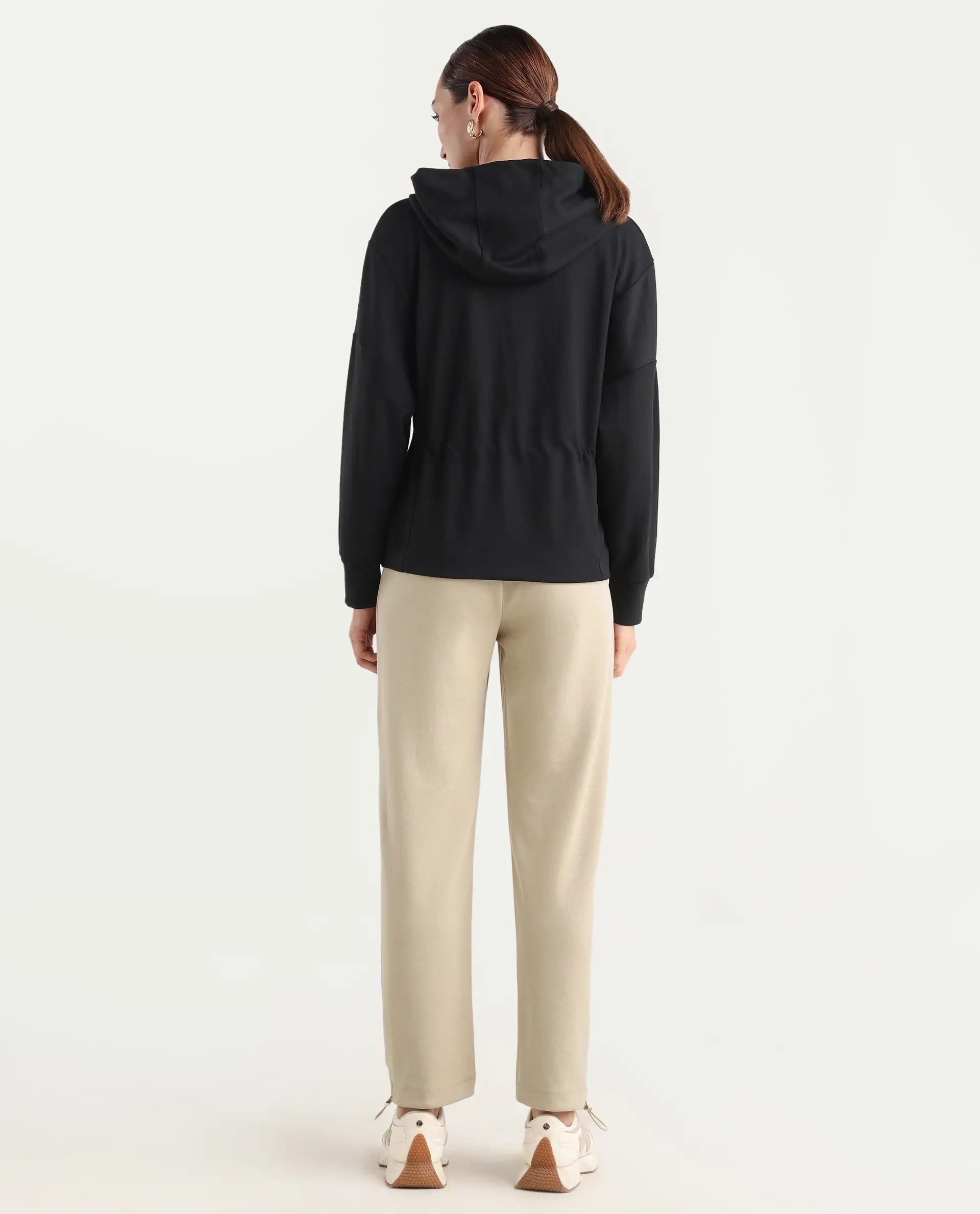 Rareism Women's Shane Beige Modal Blend Straight Printed Track Pant - Image 10