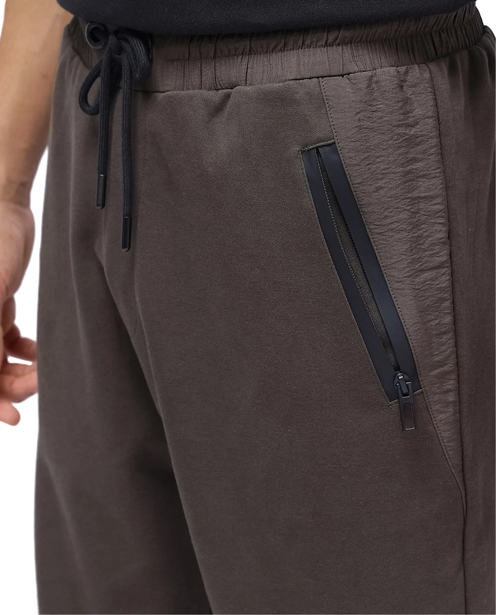 Rare Rabbit Men's Shawn Olive Cotton Plain Regular Fit Joggers - Image 4