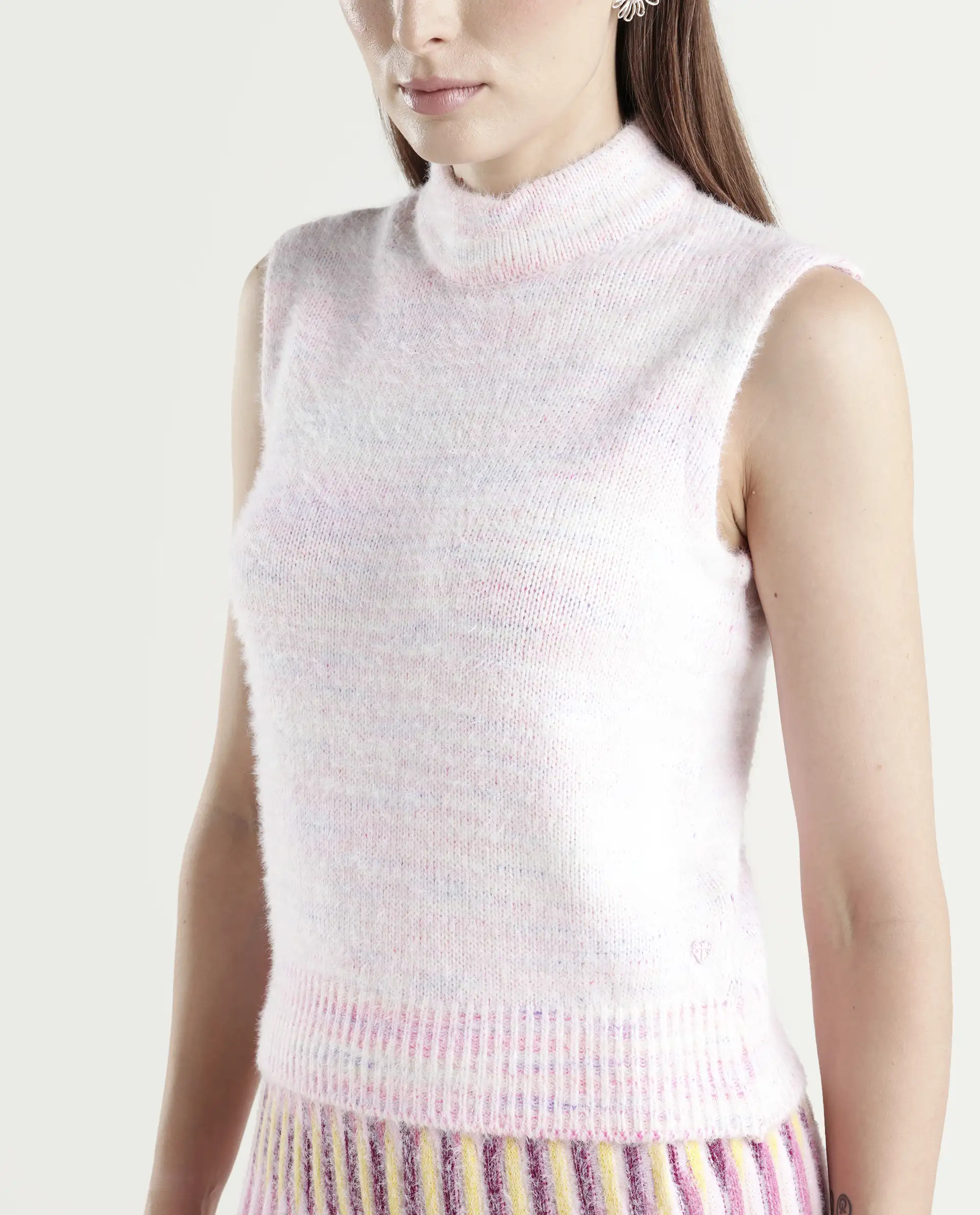 Rareism Women's Shenpa T Multi Nylon High Neck Ombre Sleeveless Regular Fit Top - Image 3