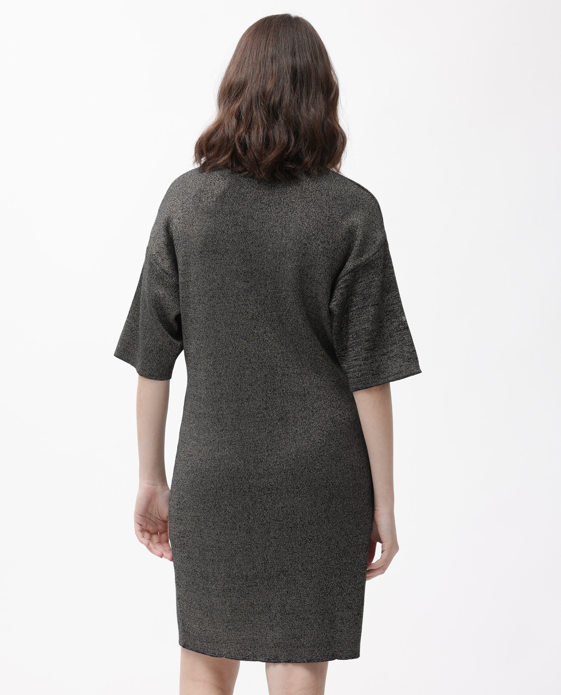 Rareism Women's Shimknit Black Cotton Boat Neck Plain Relaxed Fit Sweater - Image 9