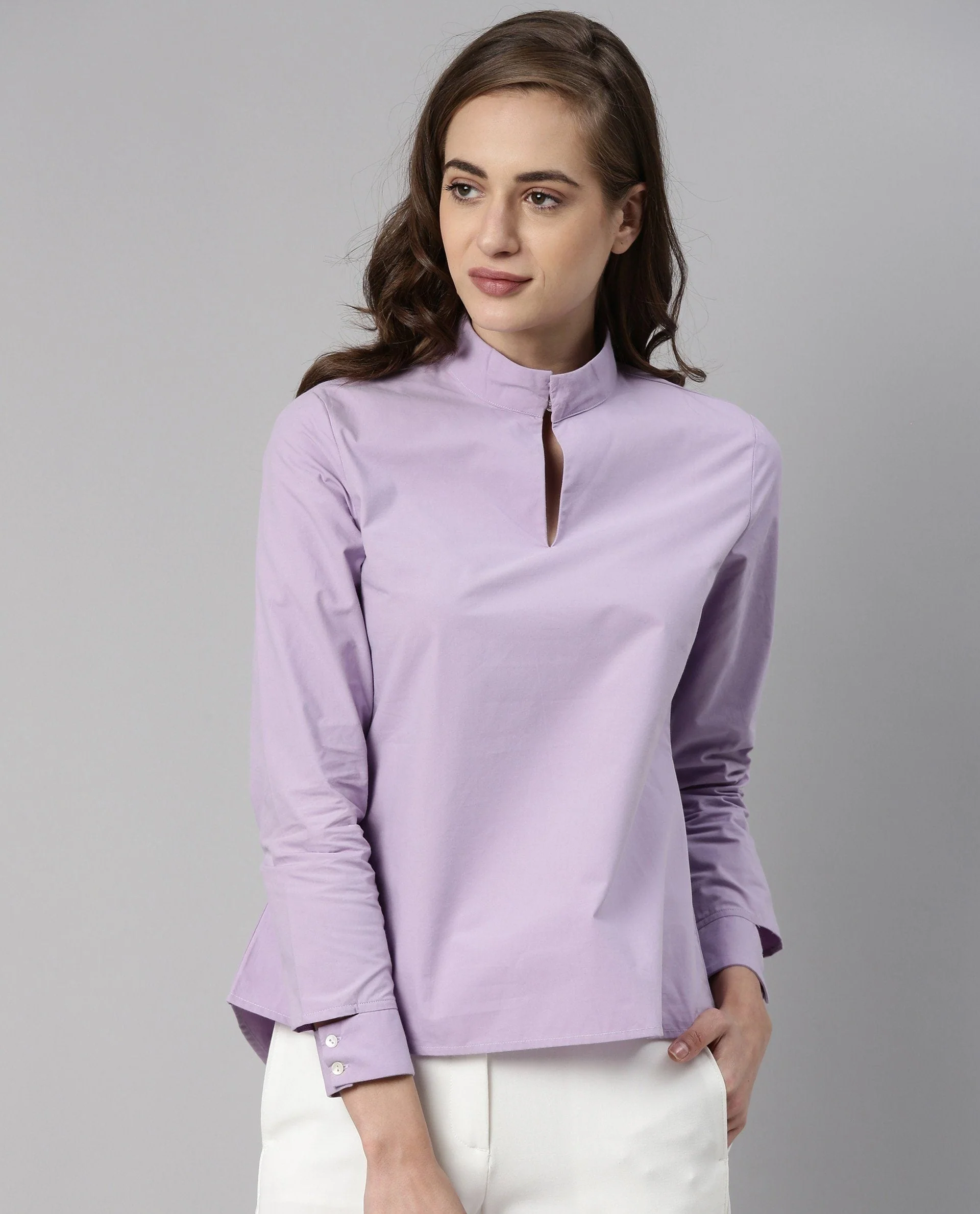 Rareism Women Ship Purple Top Full Sleeves Solid - Image 10