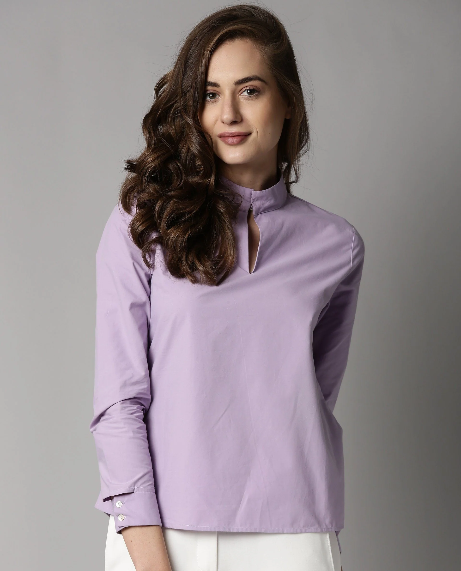 Rareism Women Ship Purple Top Full Sleeves Solid - Image 3