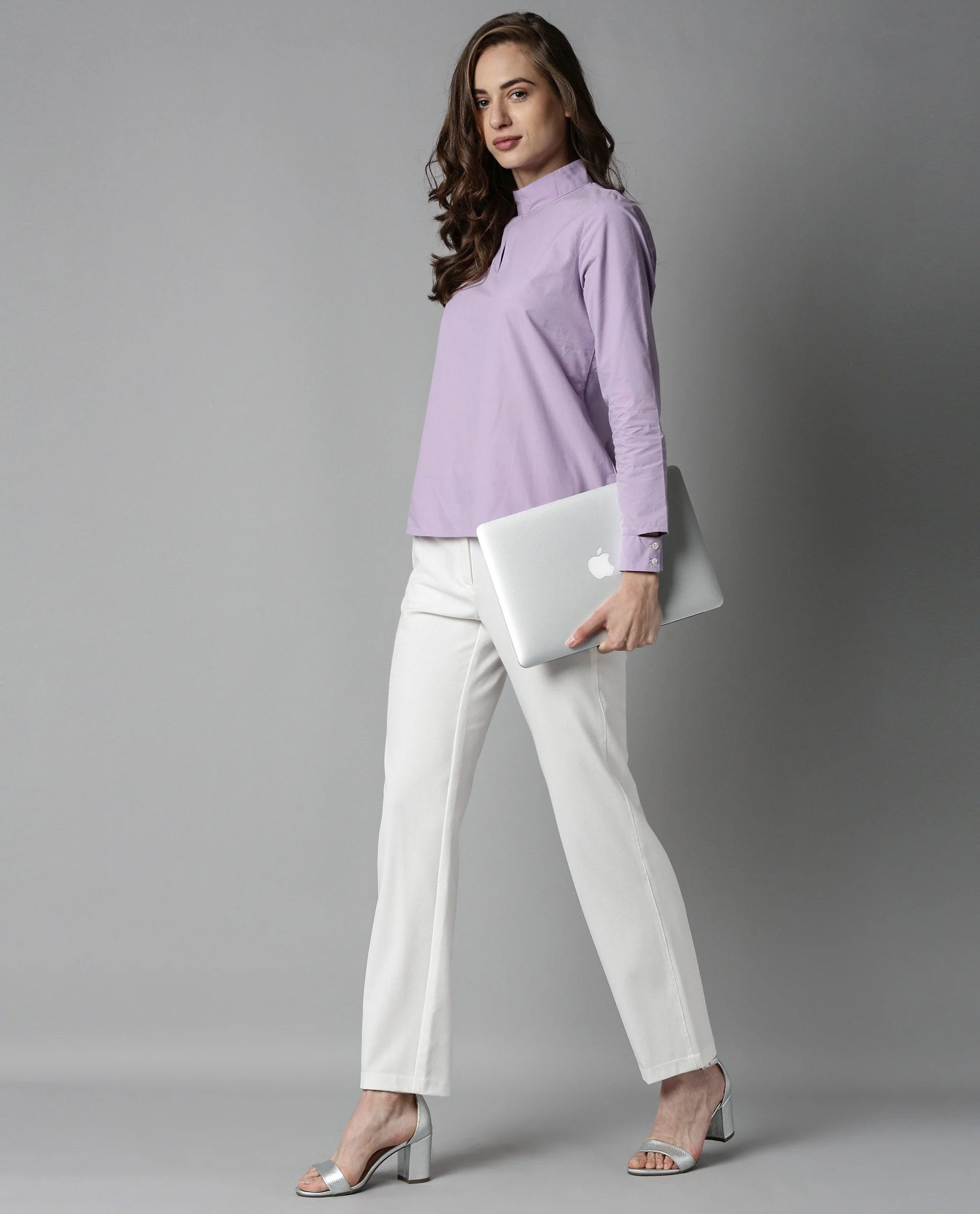 Rareism Women Ship Purple Top Full Sleeves Solid - Image 9