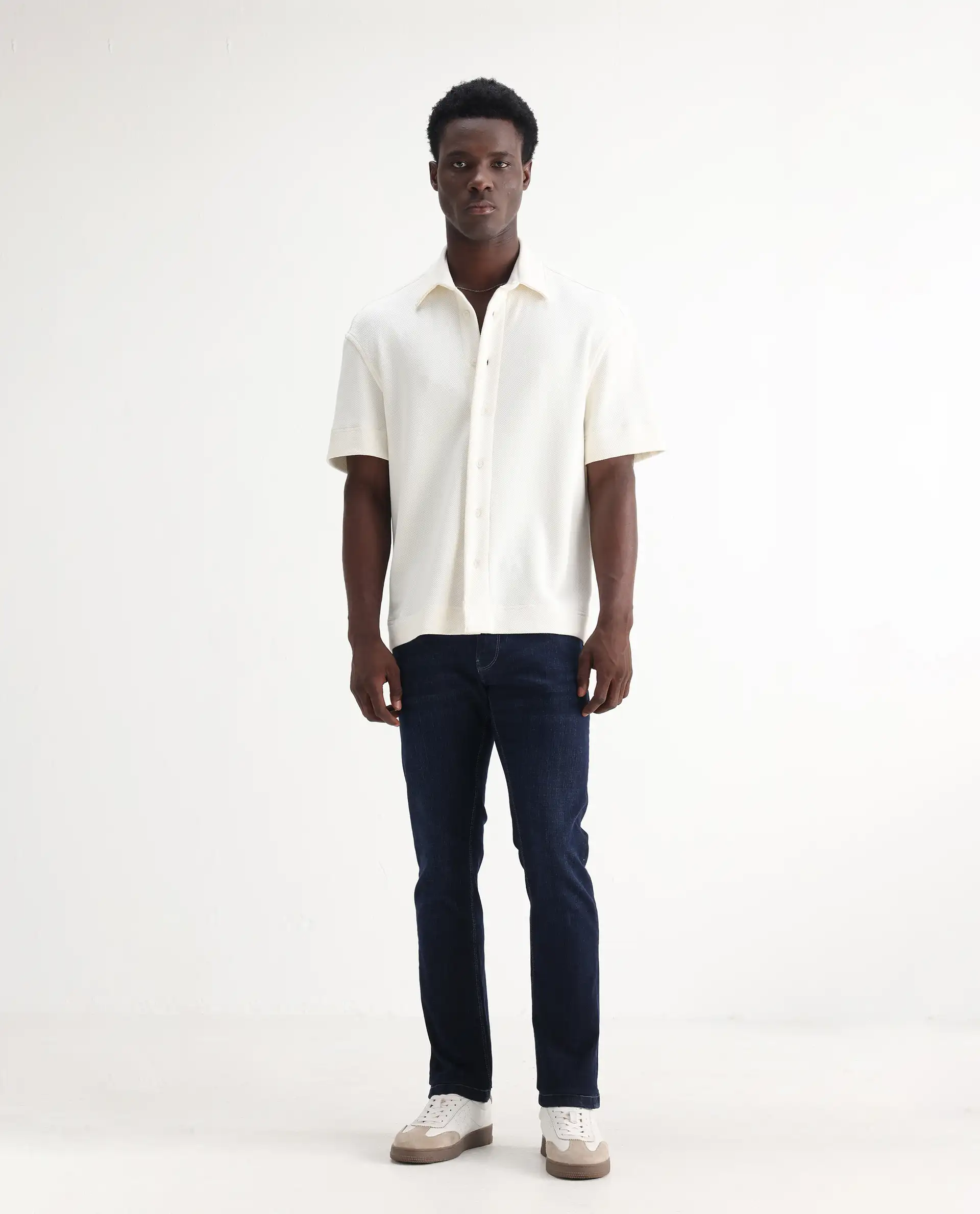 Rare Rabbit Men's Shirol Blue Cotton Blend Plain Hawk Slim Fit Jeans - Image 3