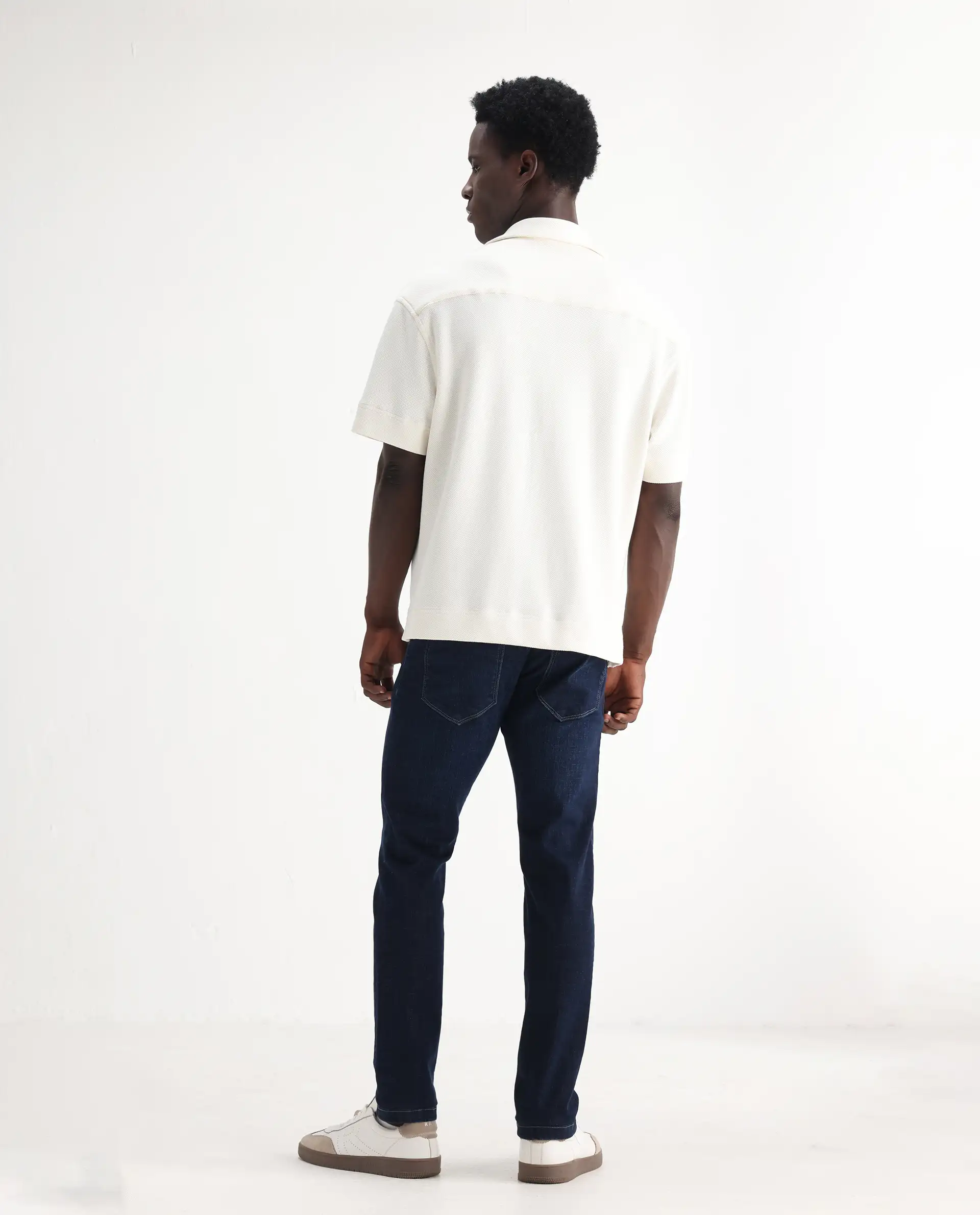 Rare Rabbit Men's Shirol Blue Cotton Blend Plain Hawk Slim Fit Jeans - Image 9