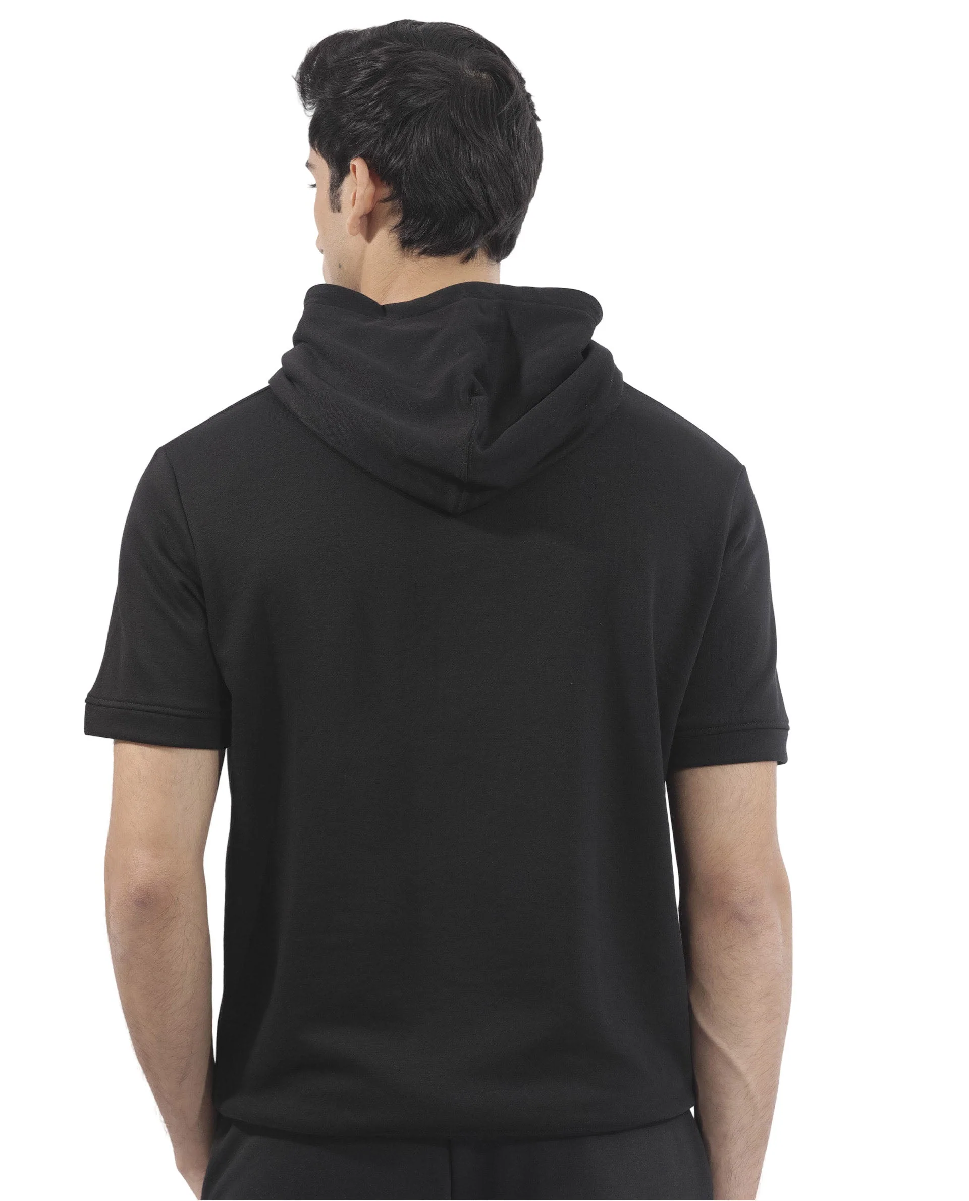 Rare Rabbit Mens Shood Black Sweatshirt Short Sleeve Hooded Solid - Image 10