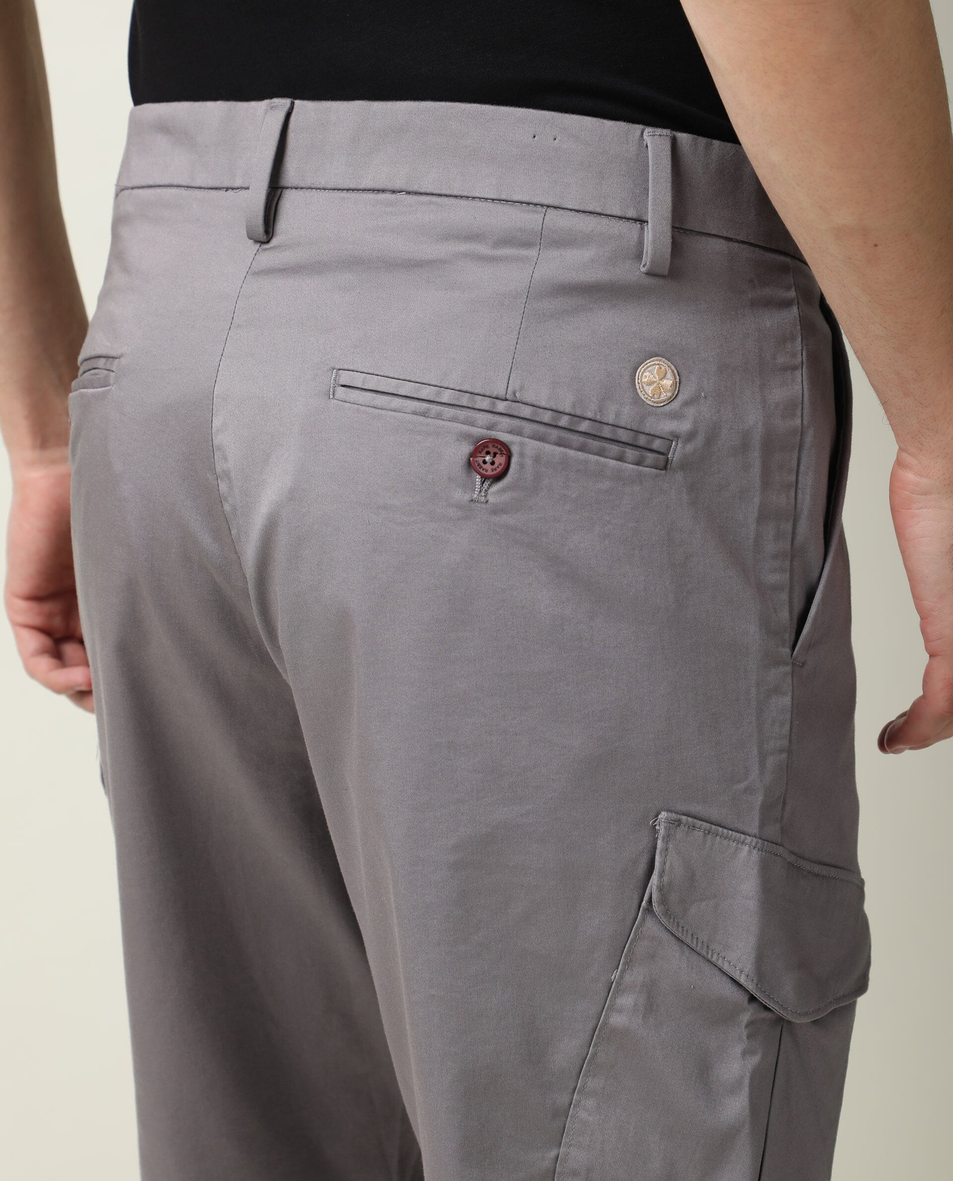 Rare Rabbit Men's Shows Grey Polyester Plain Regular Fit Shorts - Image 8