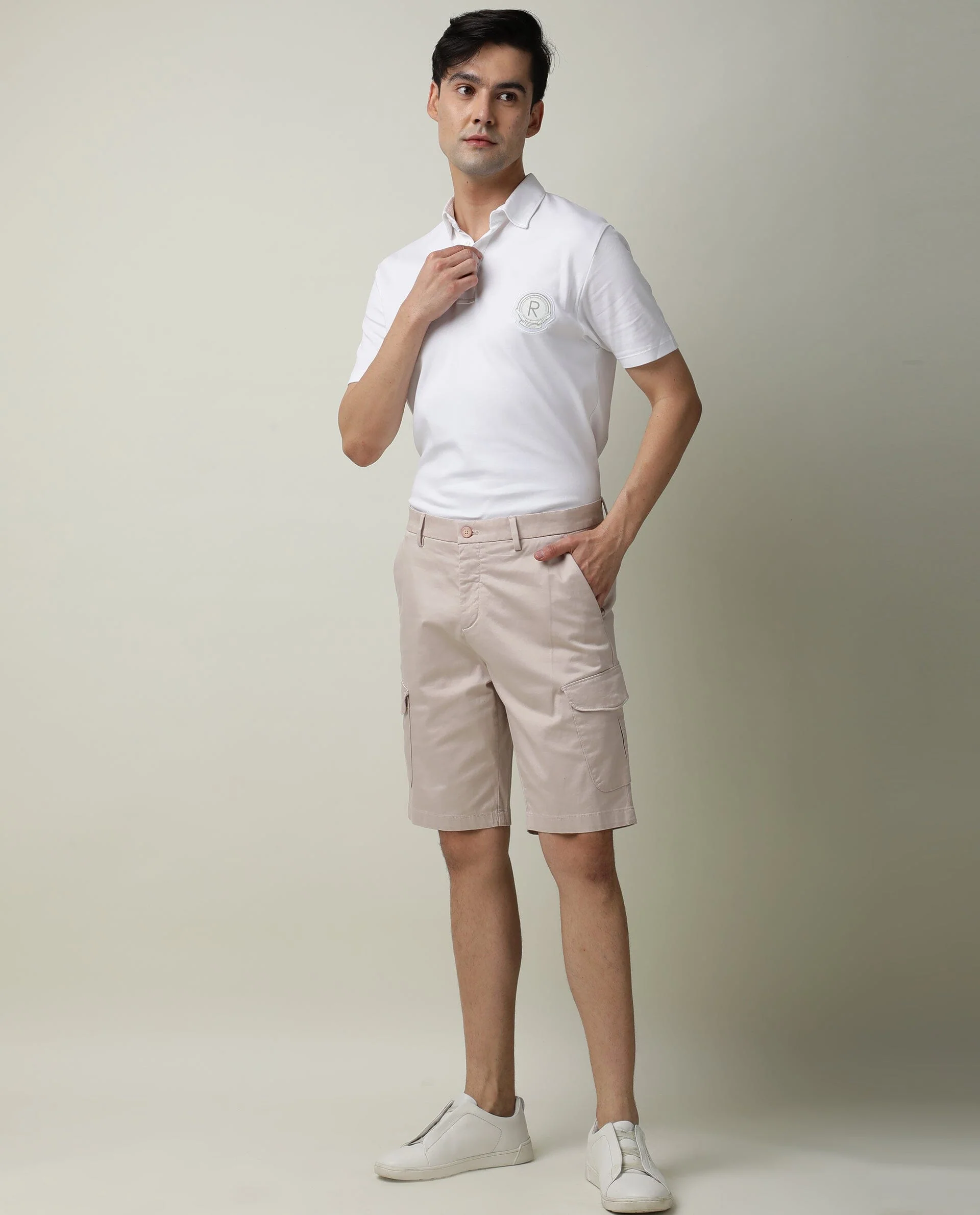 Rare Rabbit Men's Shows Pink Polyester Plain Regular Fit Shorts - Image 2