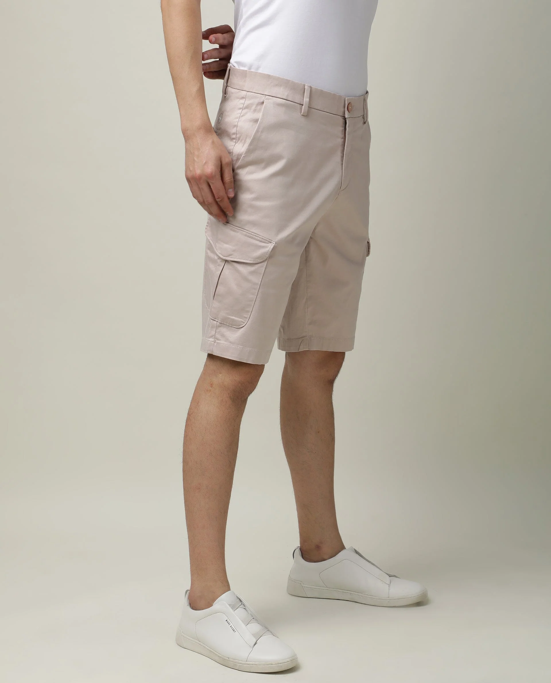Rare Rabbit Men's Shows Pink Polyester Plain Regular Fit Shorts - Image 5
