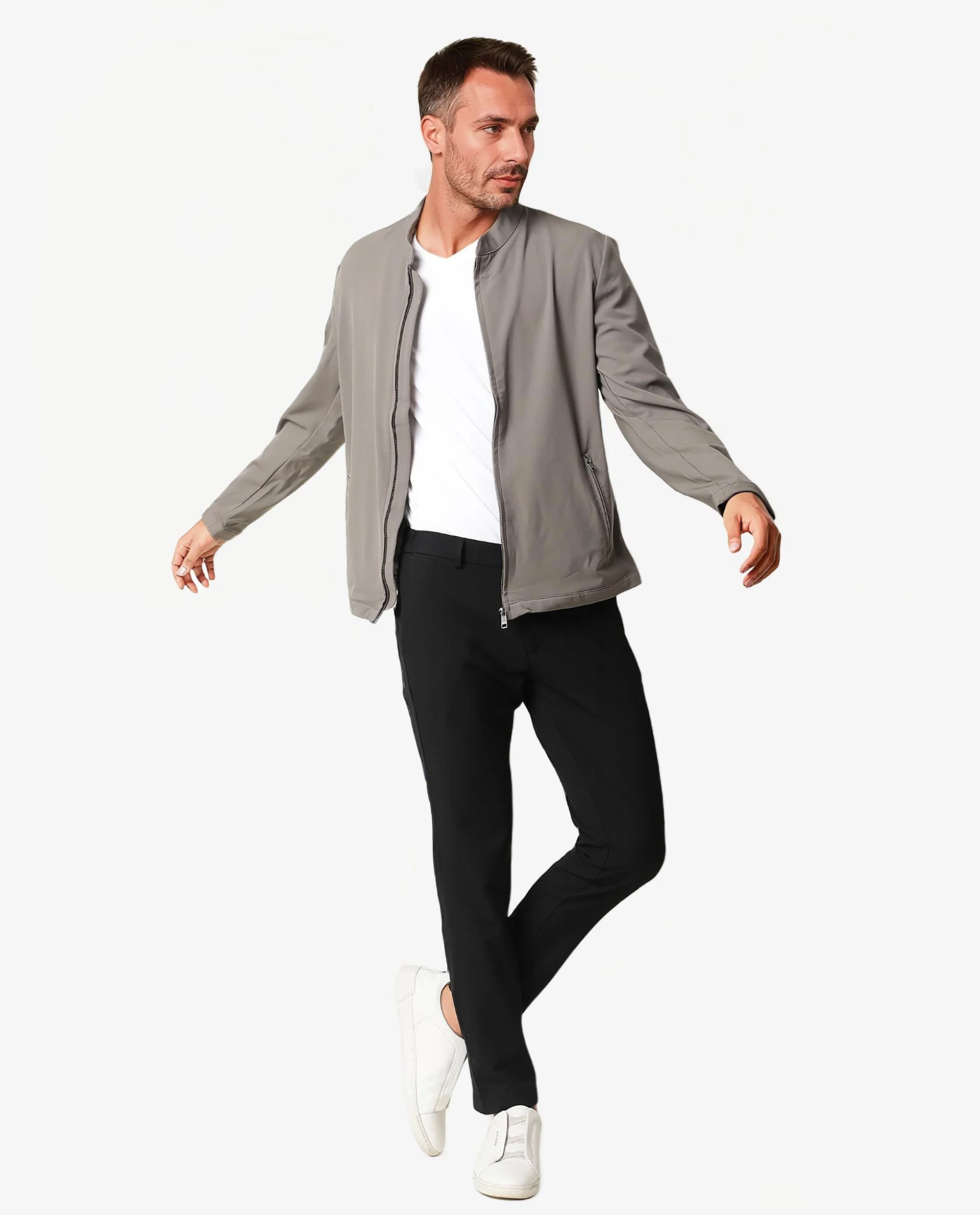 Rare Rabbit Men's Sign-2 Beige Plain Regular Fit Full Sleeve Mandarin Collar Jacket - Image 3