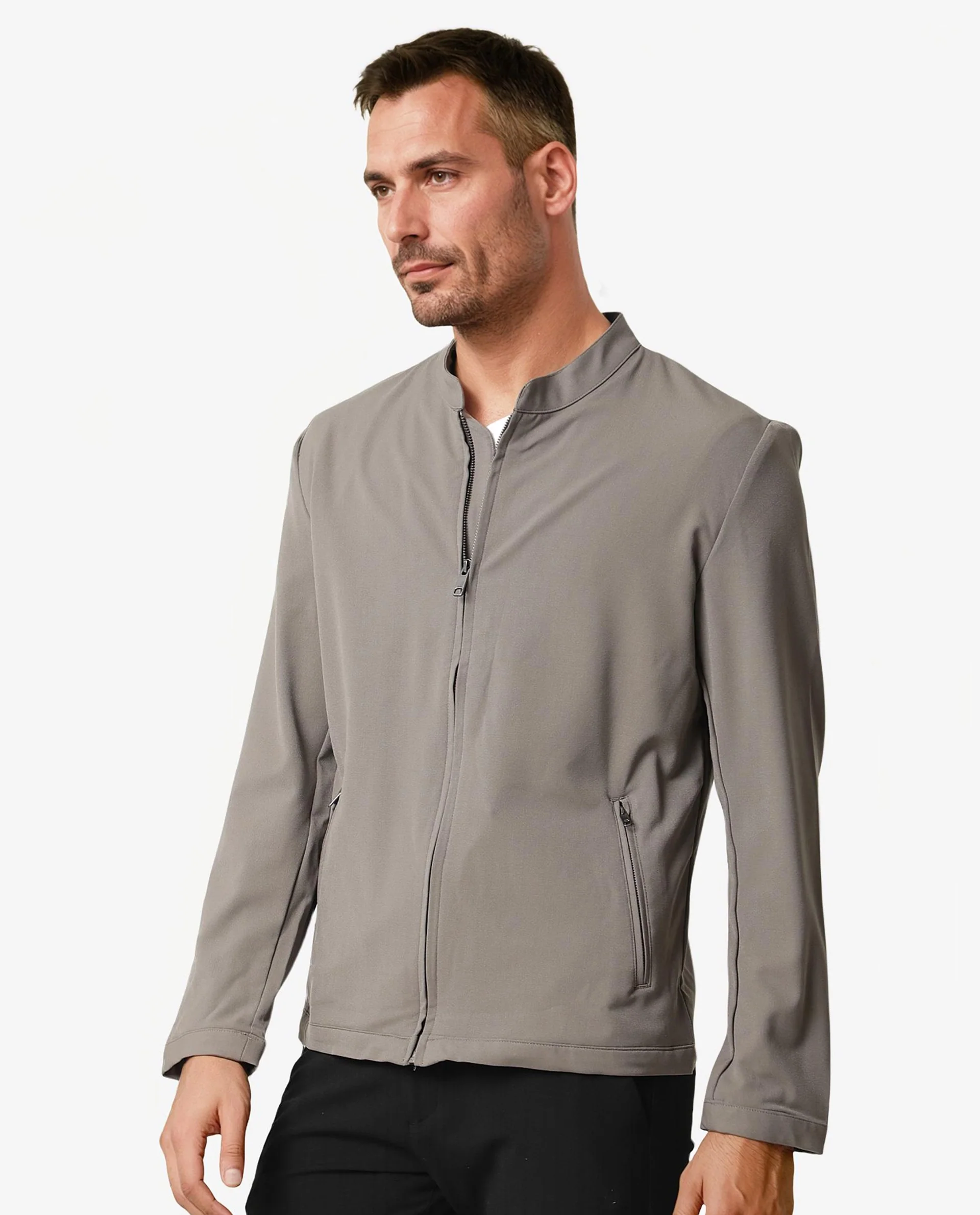 Rare Rabbit Men's Sign-2 Beige Plain Regular Fit Full Sleeve Mandarin Collar Jacket - Image 5