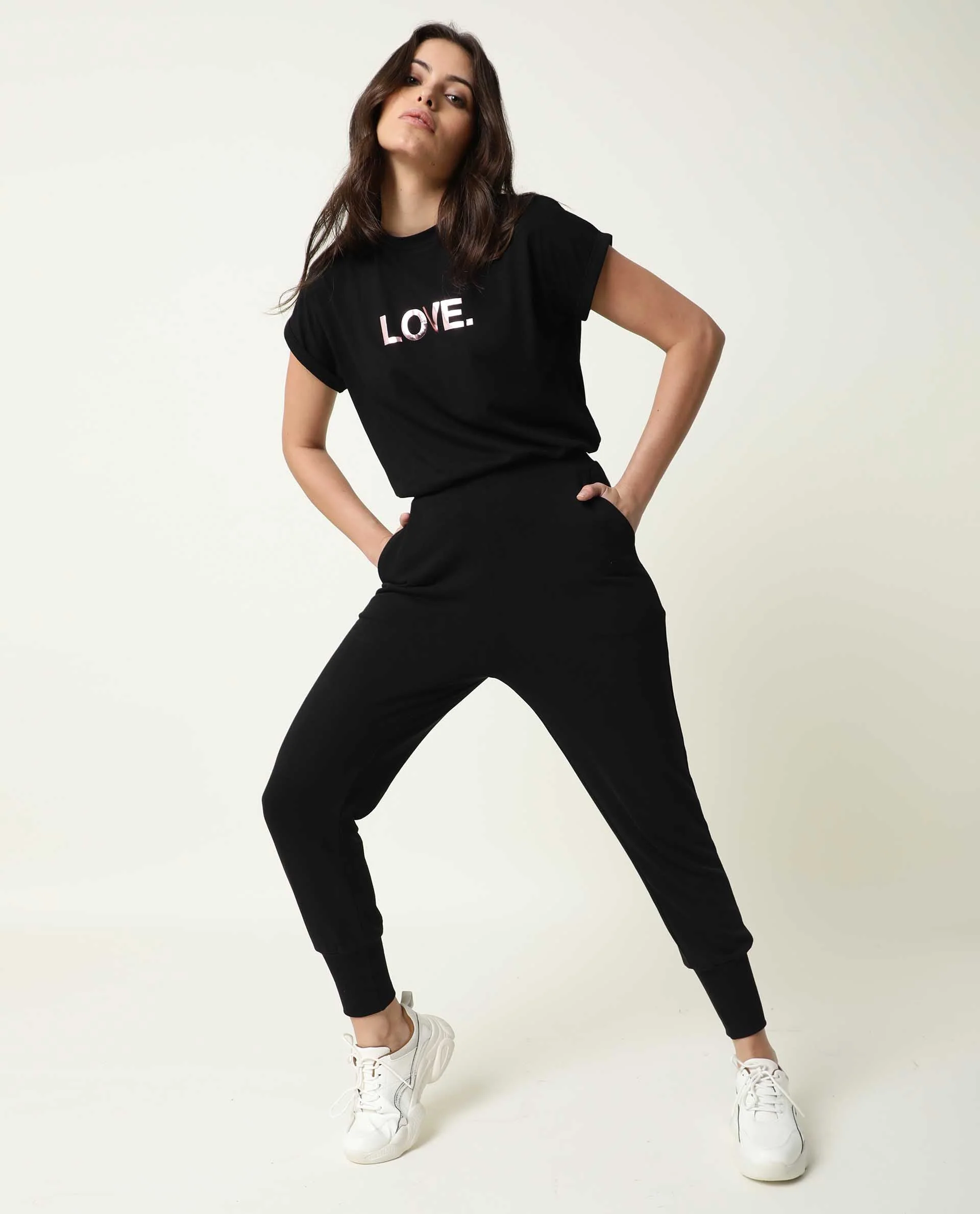 Rareism Women's Simp-1 Black Polyester Blend Plain Ankle Length Regular Fit Track Pant - Image 3