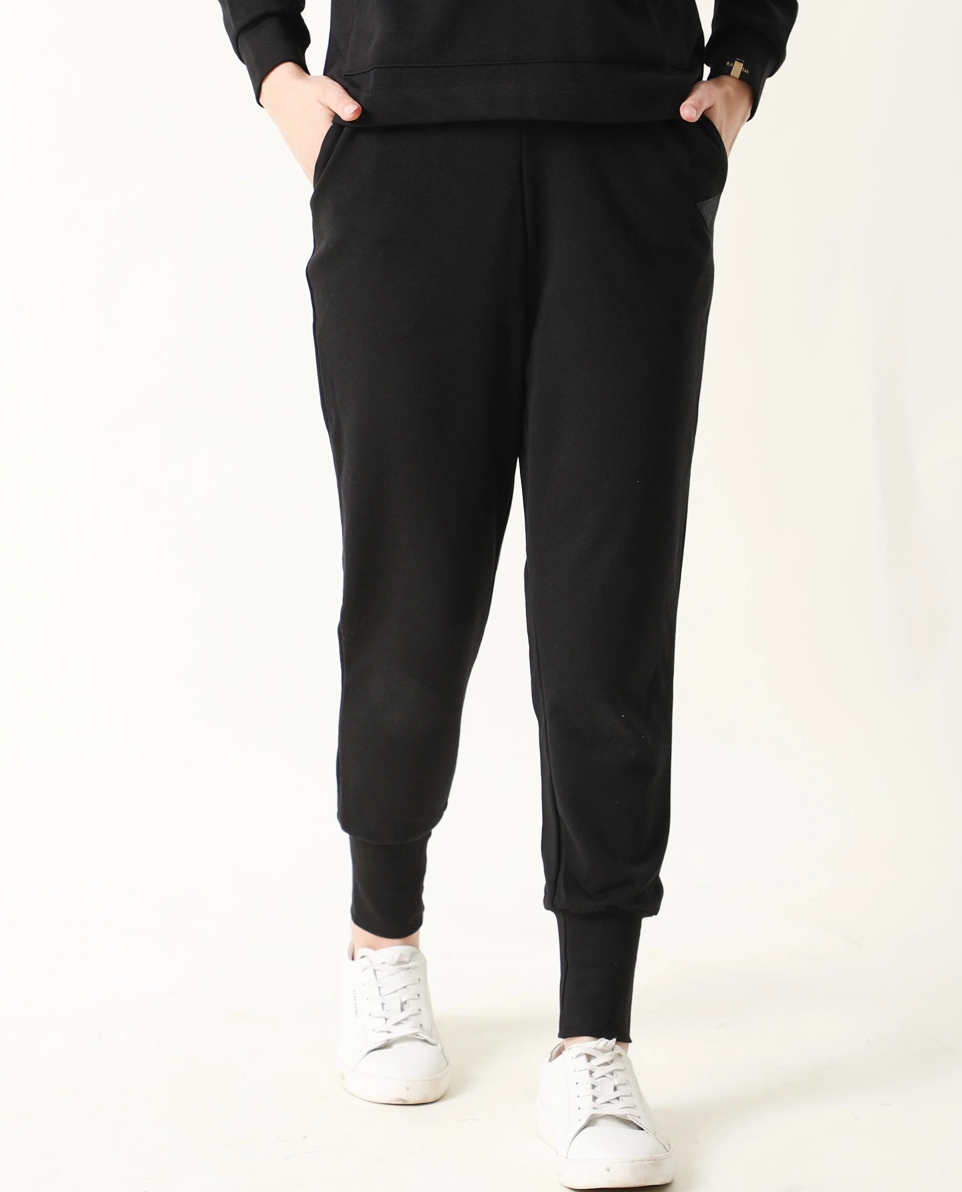 Rareism Women's Simp-1 Black Polyester Blend Plain Ankle Length Regular Fit Track Pant - Image 5