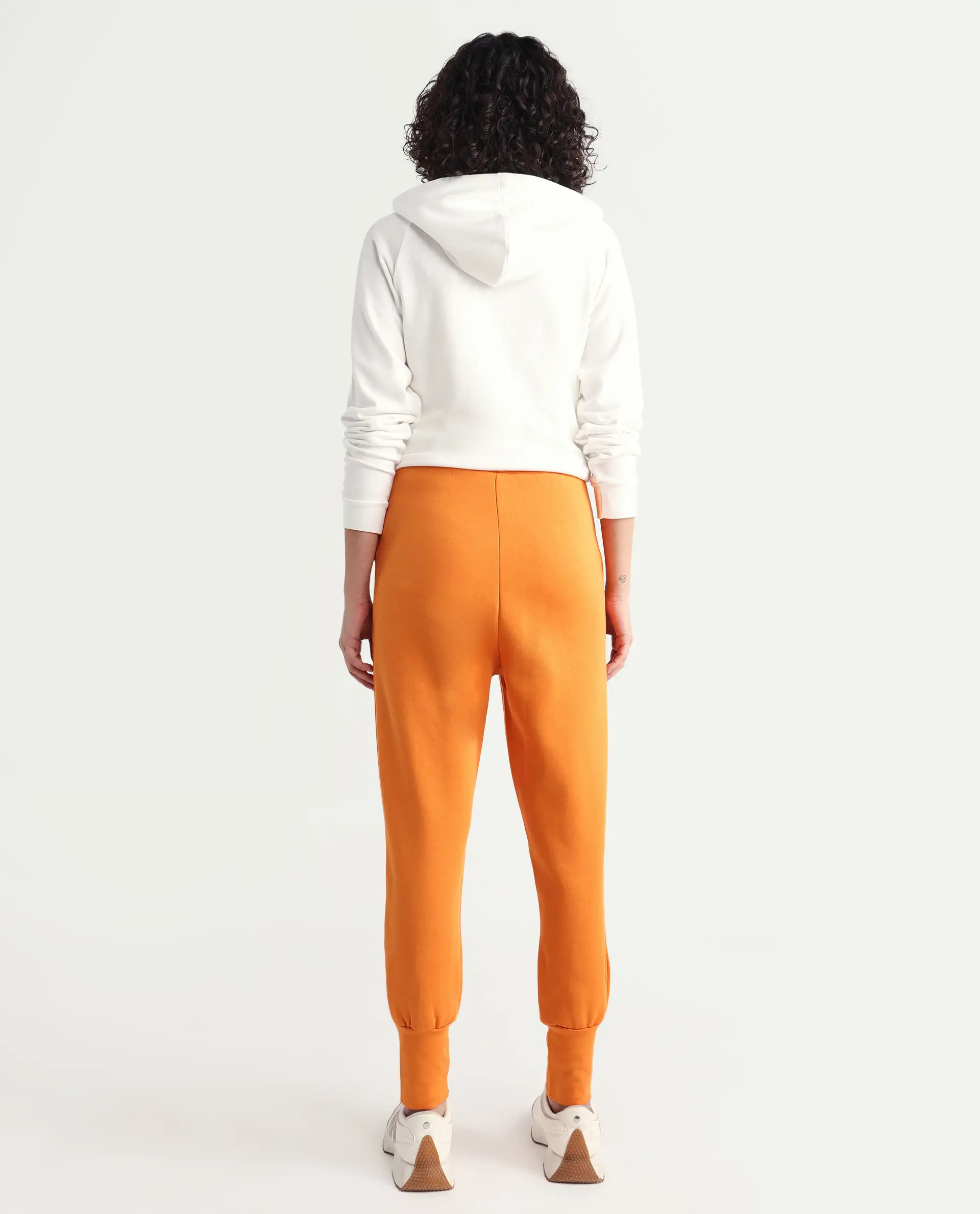 Rareism Women's Simp-1 Orange Polyester Blend Plain Ankle Length Tailored Track Pant - Image 6
