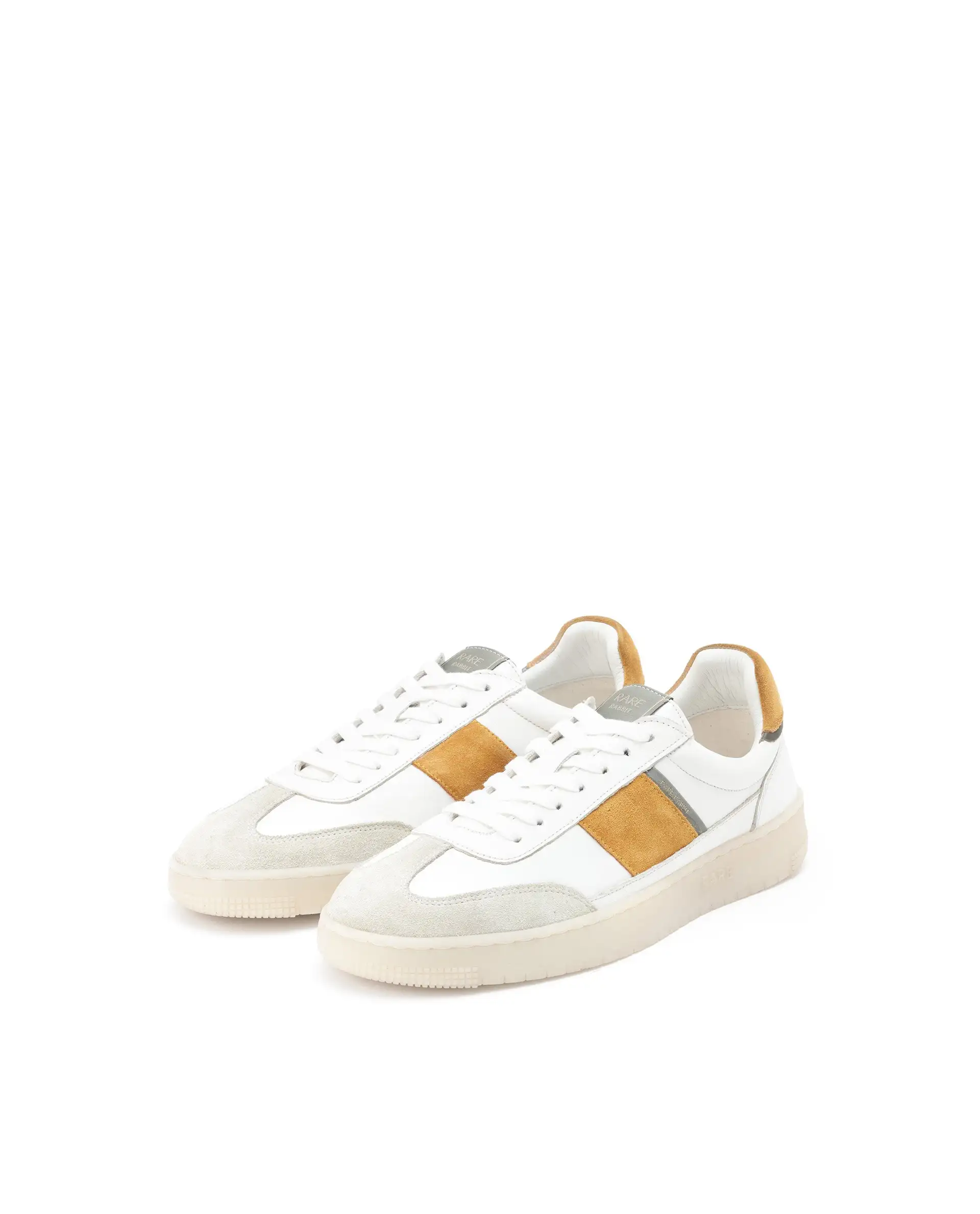 Rare Rabbit Men's Sirius Mustard Suede And Leather Upper Round Toe Low-Top Lace-Up Sneaker Shoes - Image 3