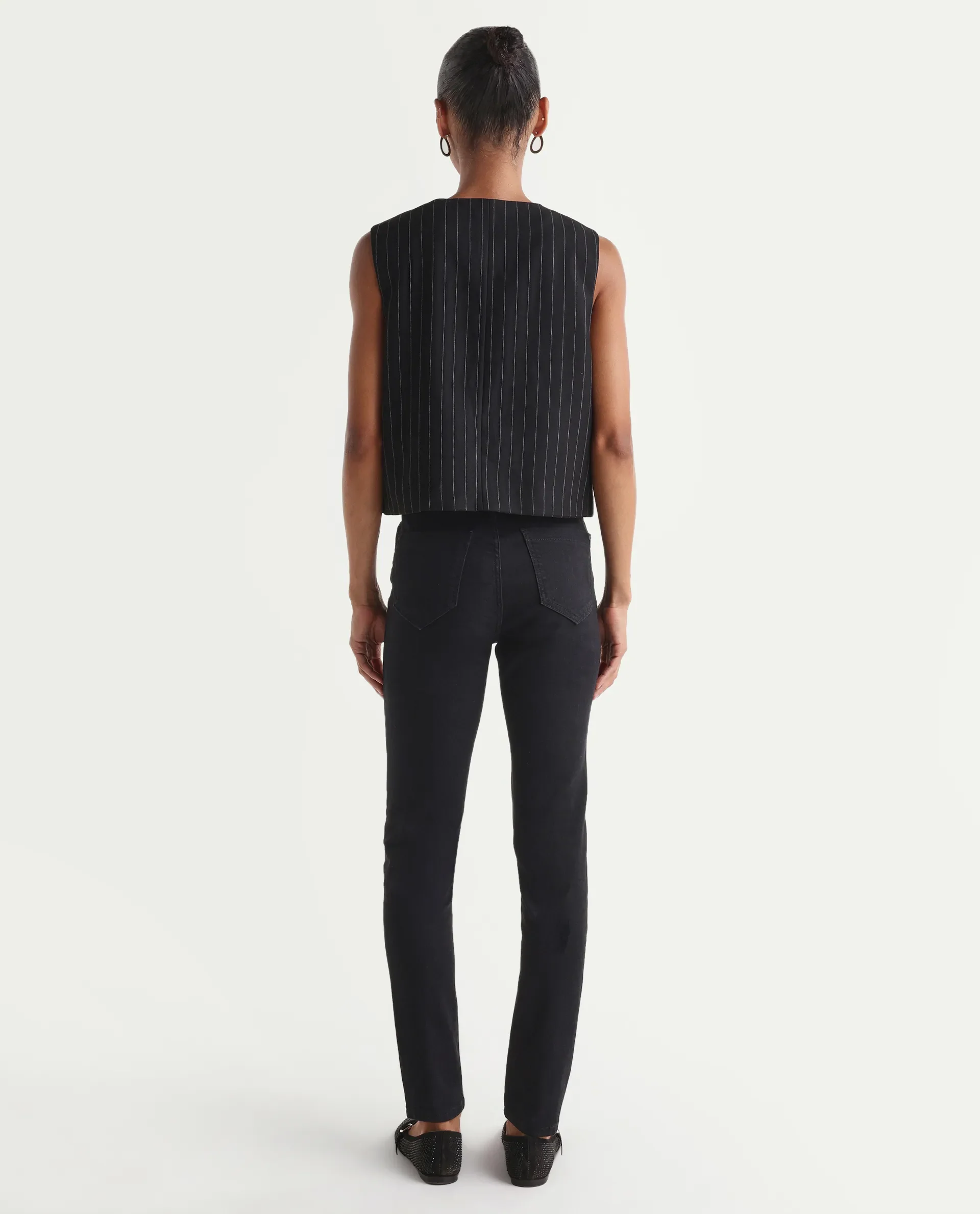 Rareism Women's Skenyob Black Cotton Blend Skinny Fit Plain Jeans - Image 7