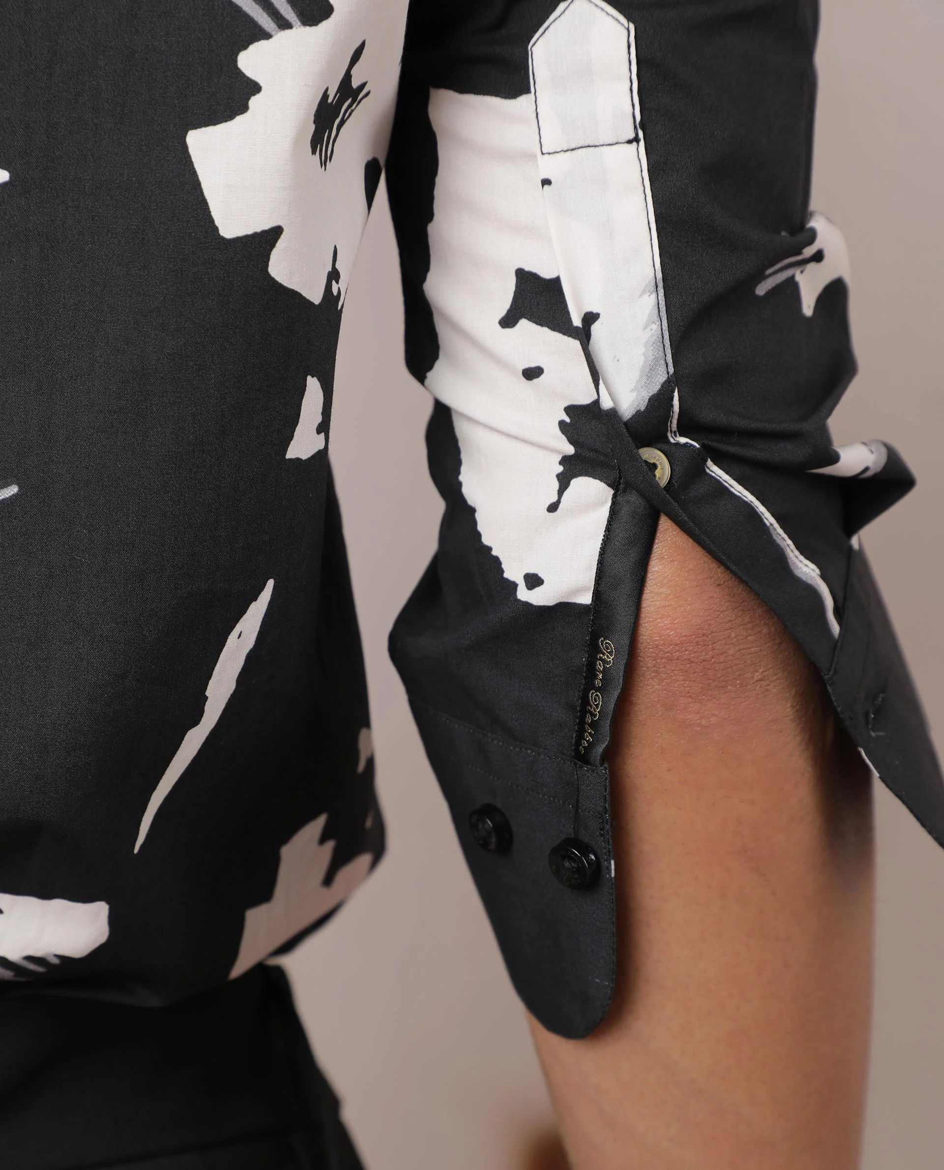 Rare Rabbit Men's Sketcherr Black Cotton Floral Print Regular Fit Full Sleeve Collared Shirt - Image 5