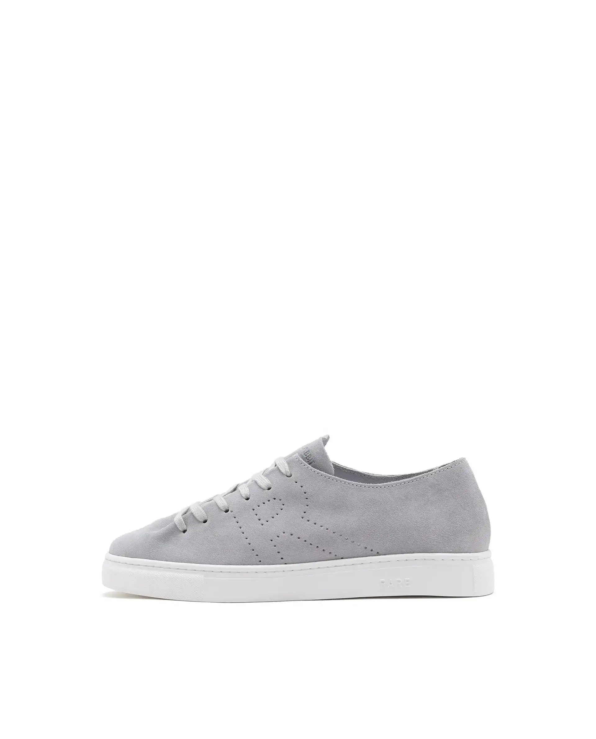 Rare Rabbit Men Skin Light Grey Suede Monotone Upper Low-Top Lace-Up Plain Shoes