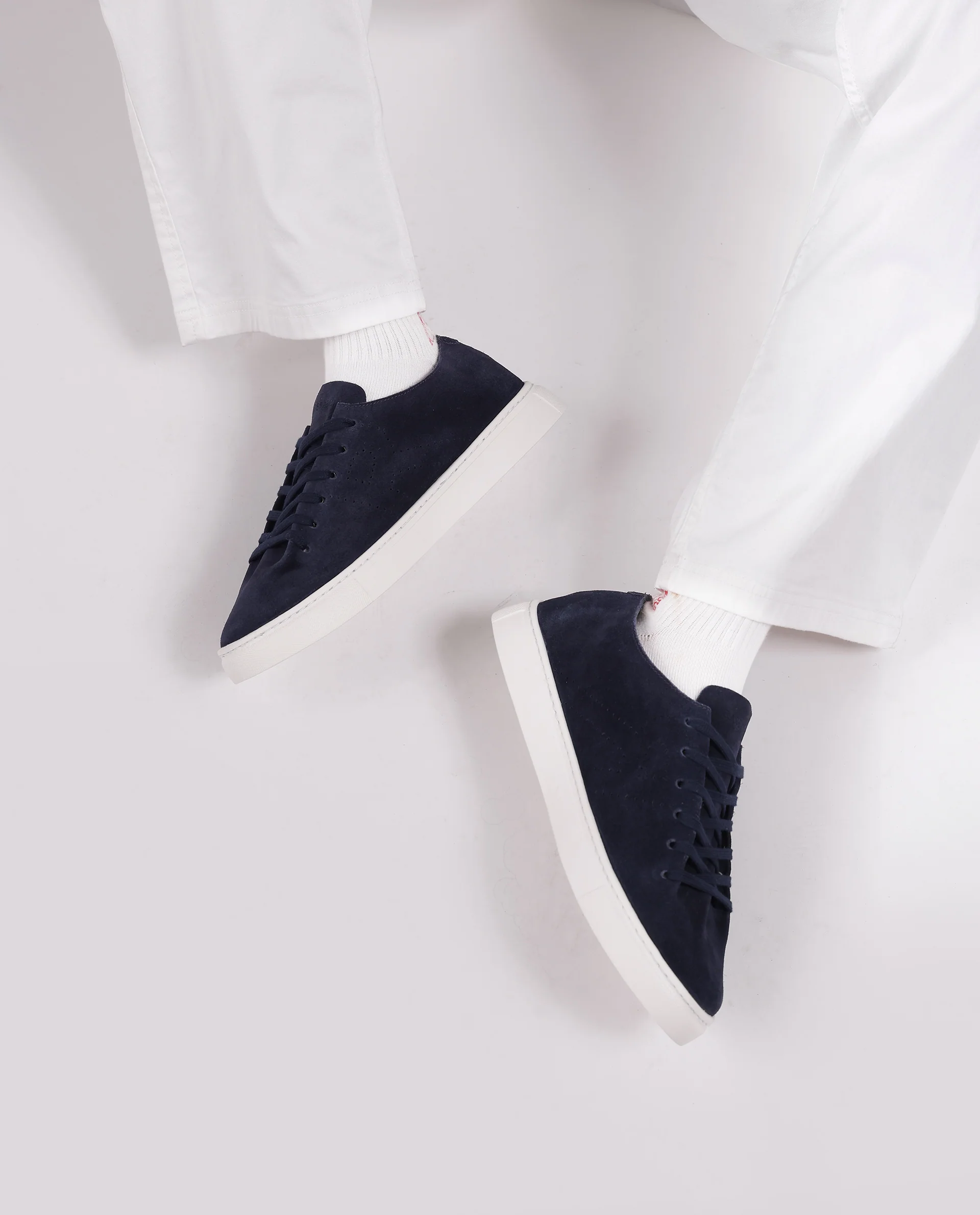 Rare Rabbit Men Skin Navy Suede Monotone Upper Low-Top Lace-Up Plain Shoes - Image 2