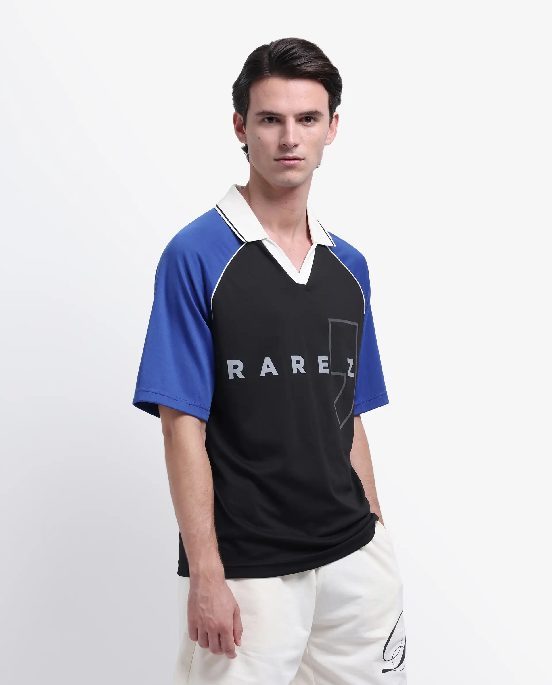 Rare Rabbit Men's Skot Black Polyester Blend Graphic Print Oversized Fit Half Sleeve Polo - Image 6