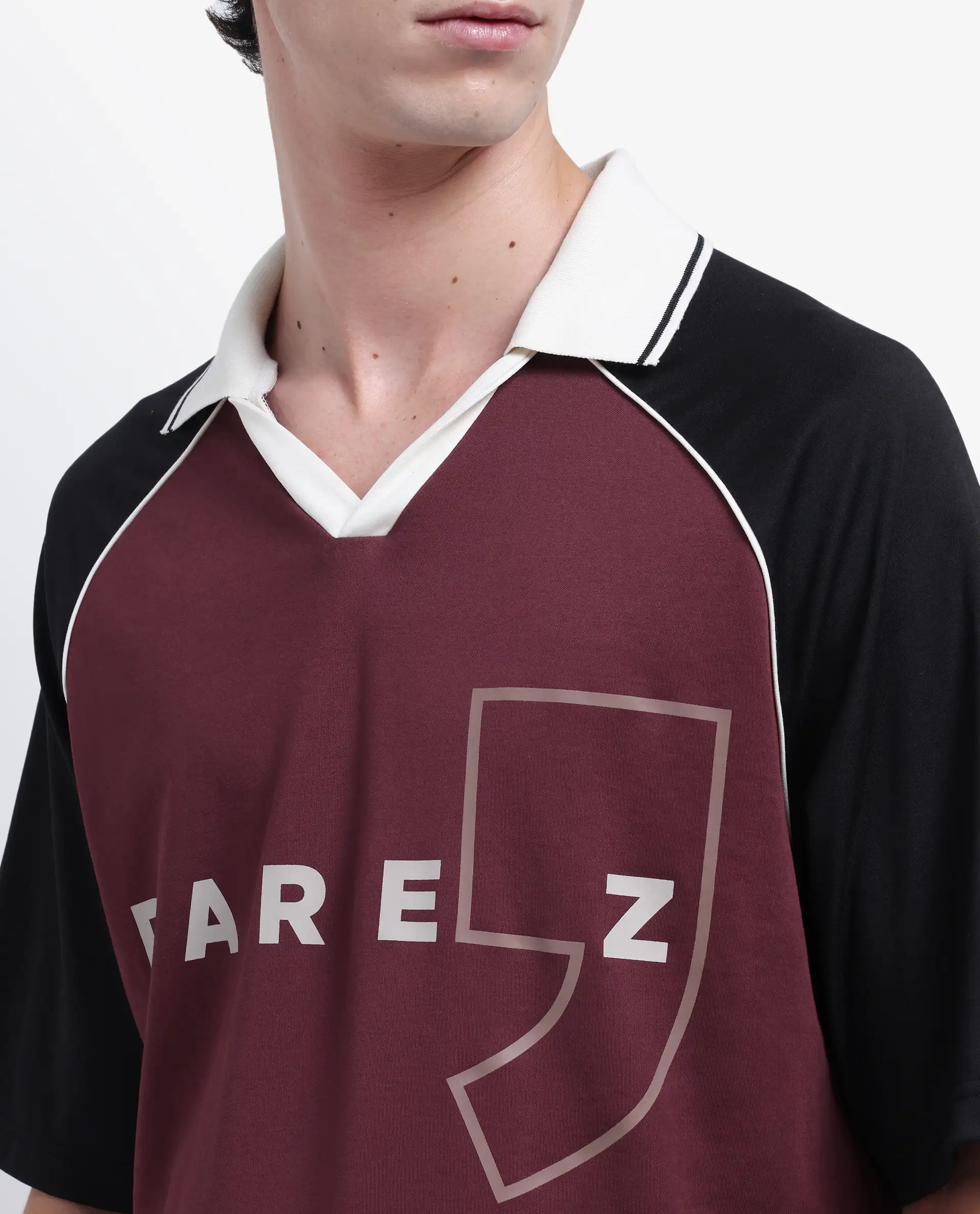 Rare Rabbit Men's Skot Maroon Polyester Blend Graphic Print Oversized Fit Half Sleeve Polo - Image 5