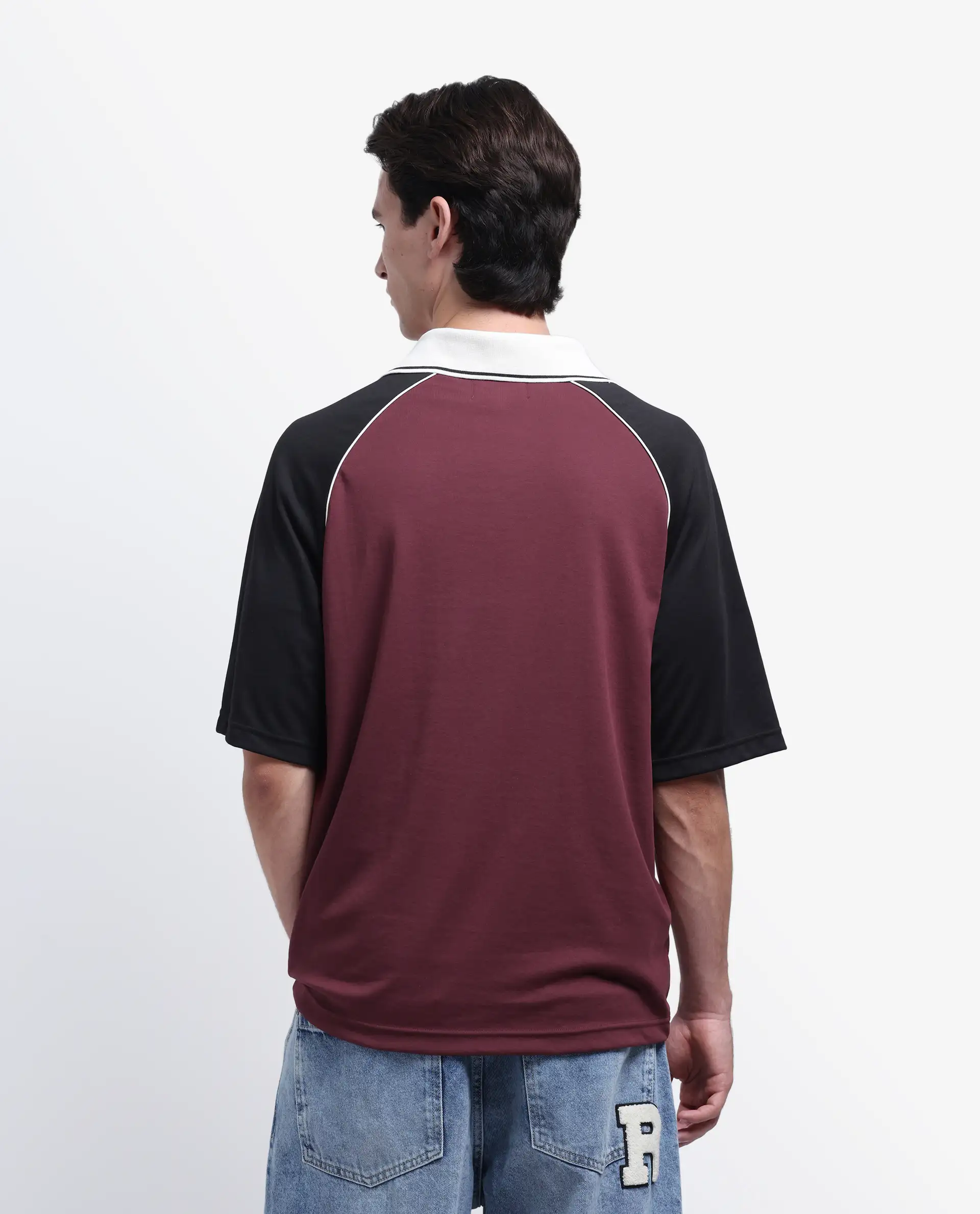 Rare Rabbit Men's Skot Maroon Polyester Blend Graphic Print Oversized Fit Half Sleeve Polo - Image 6