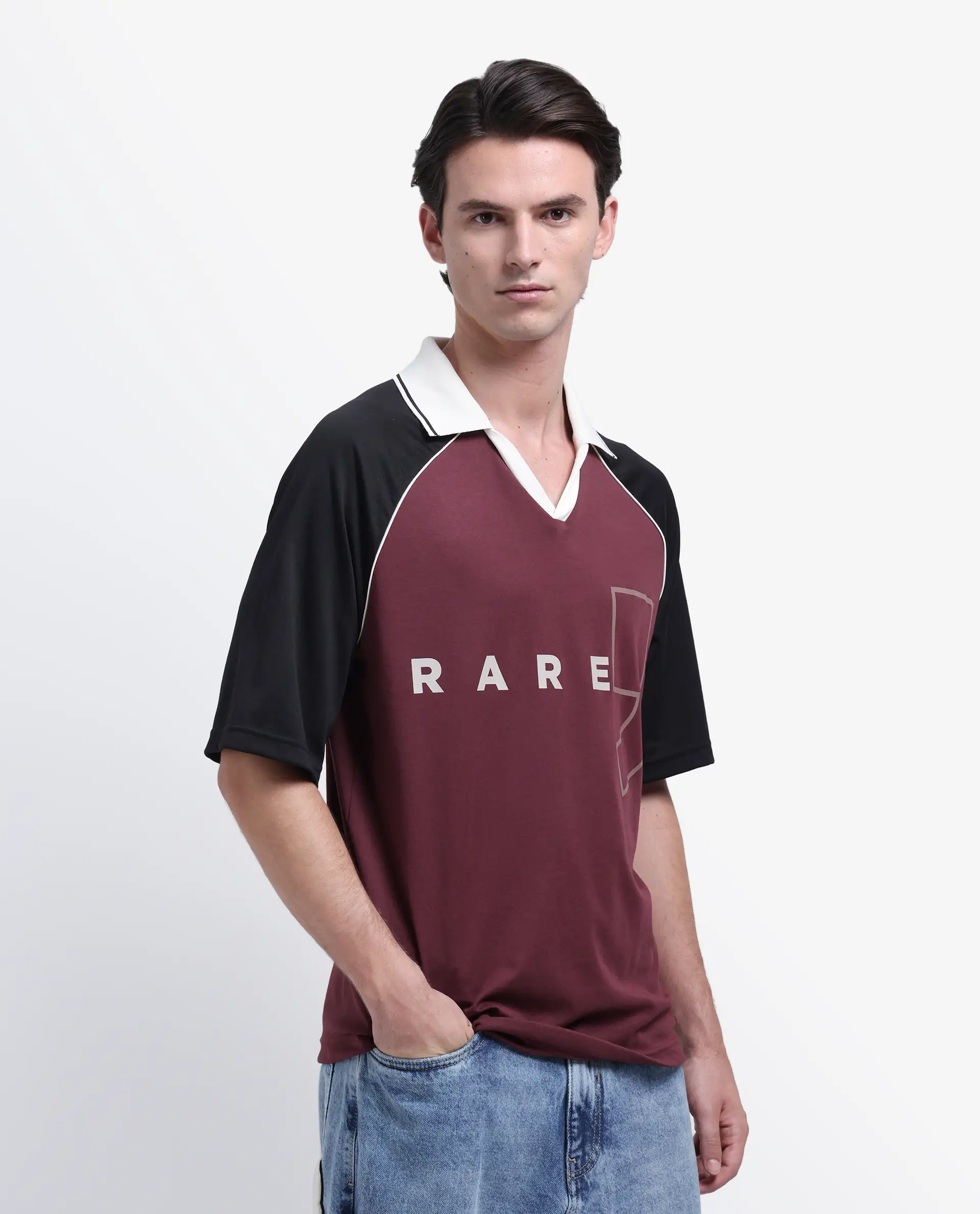 Rare Rabbit Men's Skot Maroon Polyester Blend Graphic Print Oversized Fit Half Sleeve Polo - Image 8