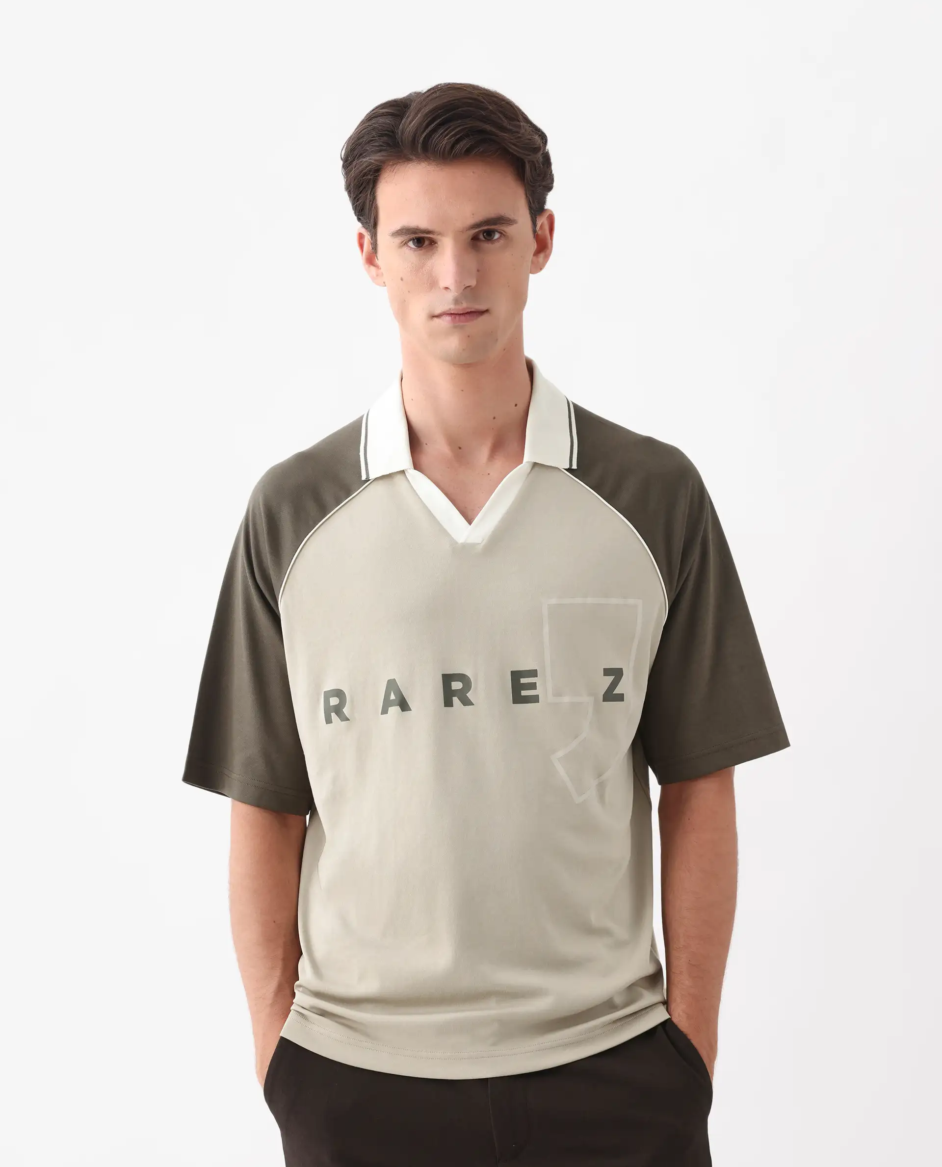 Rare Rabbit Men's Skot Beige Polyester Blend Graphic Print Oversized Fit Half Sleeve Crew Neck T-Shirt - Image 3