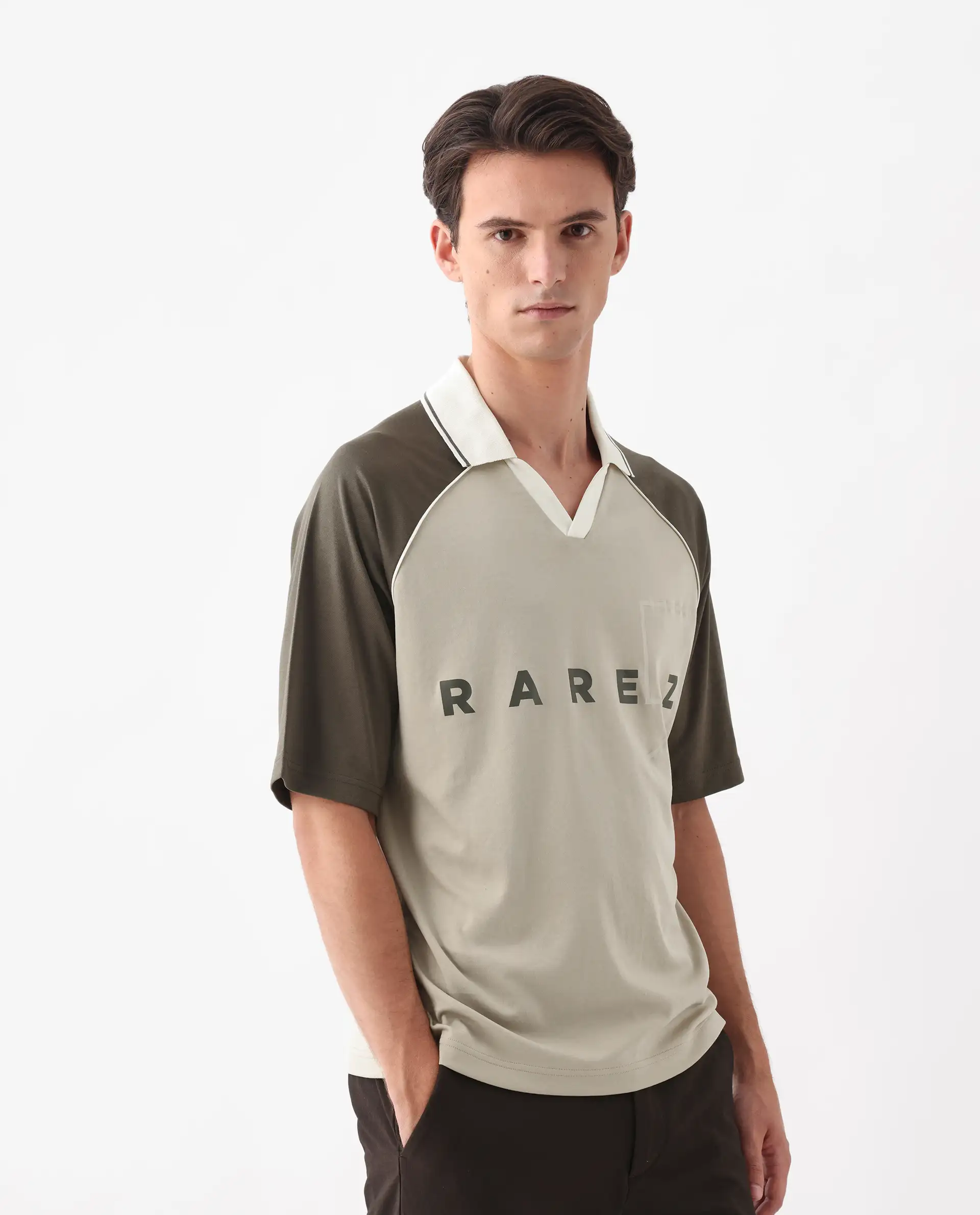 Rare Rabbit Men's Skot Beige Polyester Blend Graphic Print Oversized Fit Half Sleeve Crew Neck T-Shirt - Image 5