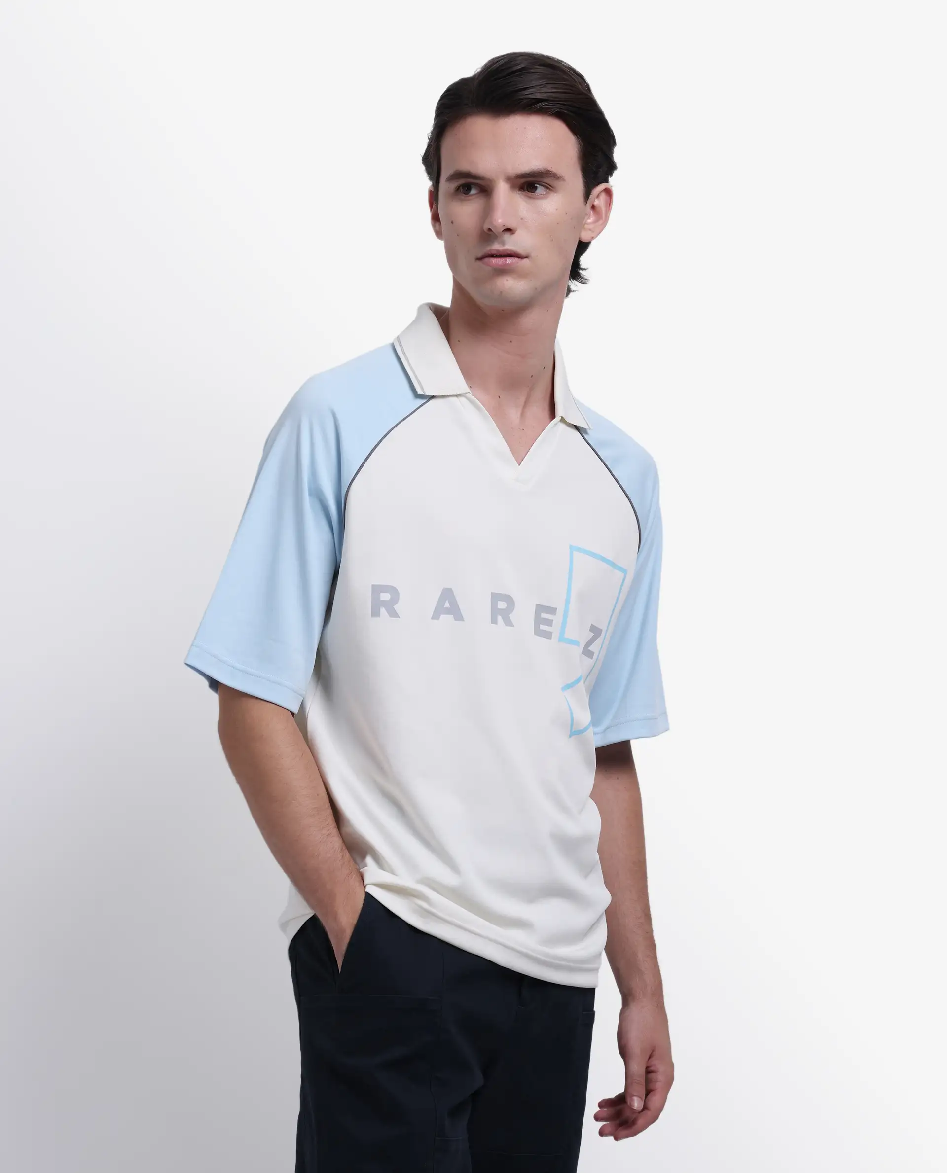 Rare Rabbit Men's Skot Off White Polyester Blend Graphic Print Oversized Fit Half Sleeve Polo - Image 5