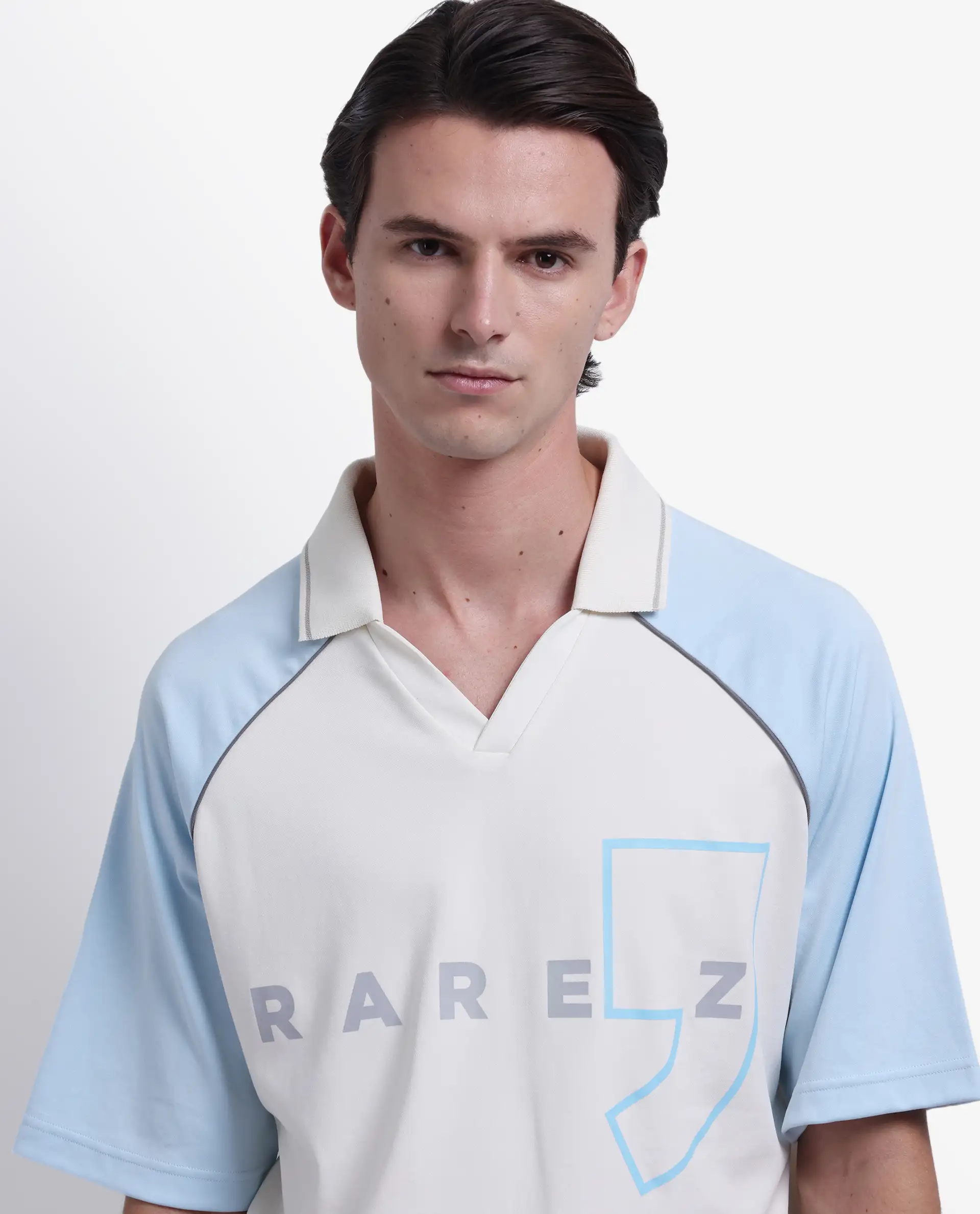 Rare Rabbit Men's Skot Off White Polyester Blend Graphic Print Oversized Fit Half Sleeve Polo - Image 6