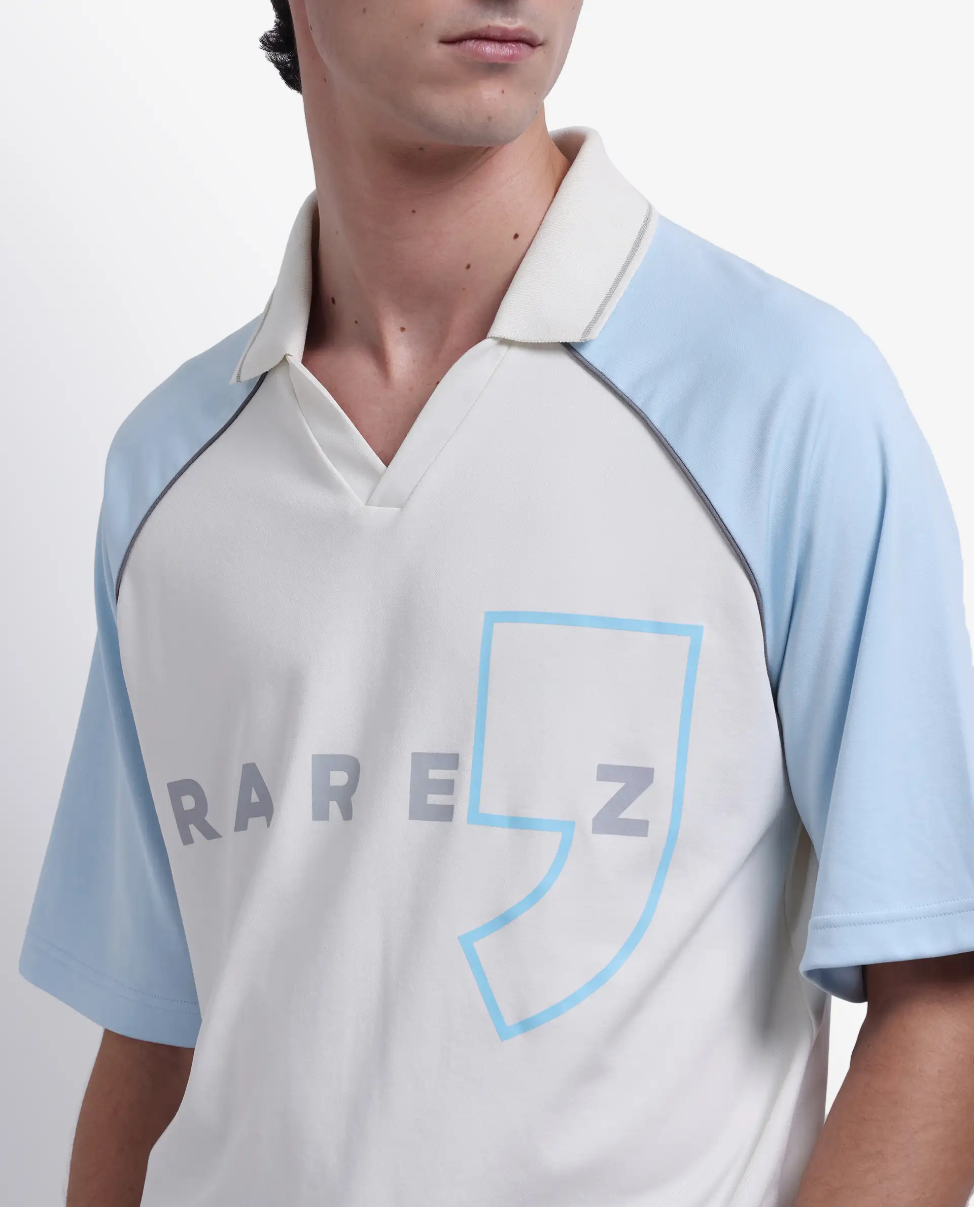 Rare Rabbit Men's Skot Off White Polyester Blend Graphic Print Oversized Fit Half Sleeve Polo - Image 7