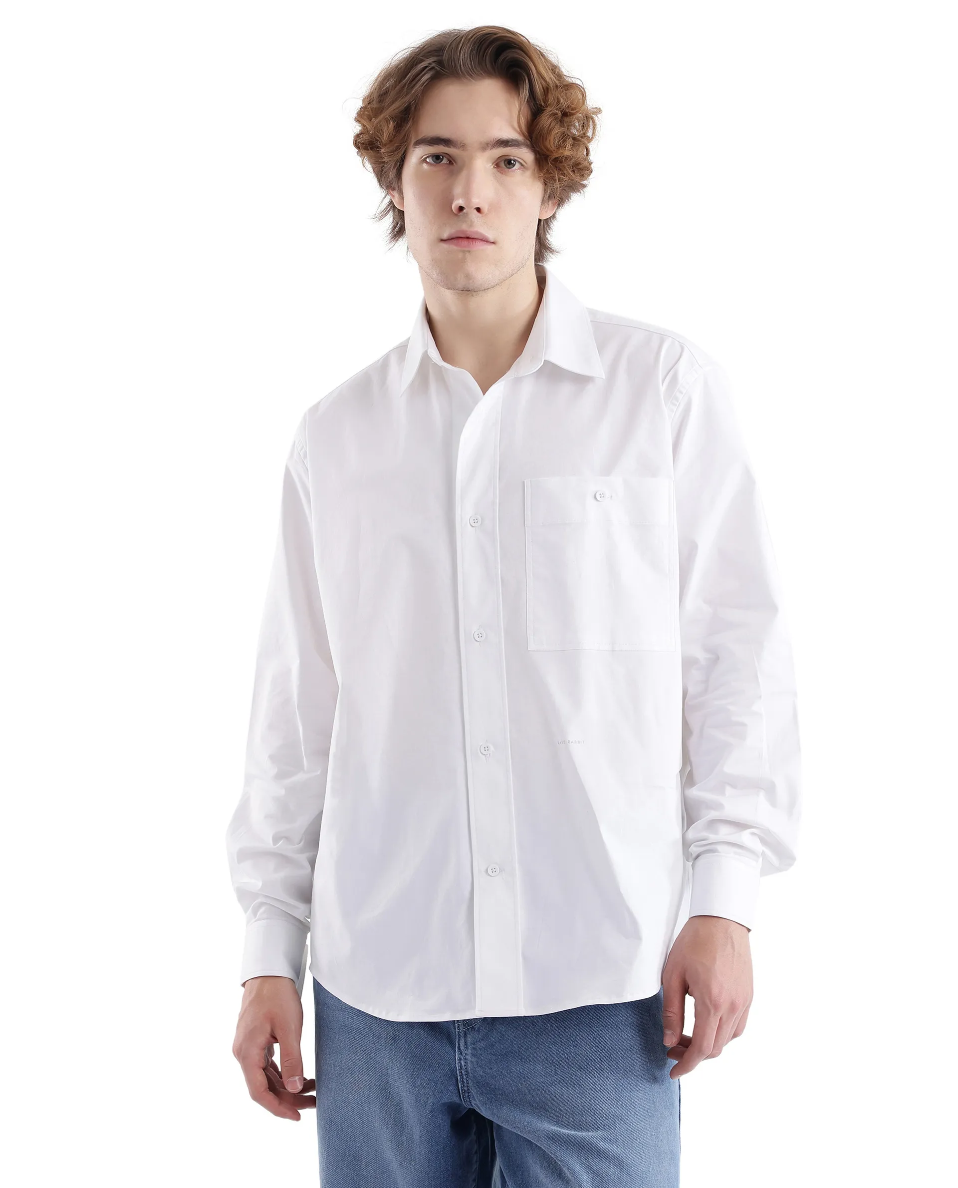 Rare Rabbit Men's Slander White Cotton Plain Regular Fit Full Sleeve Collared Shirt - Image 11