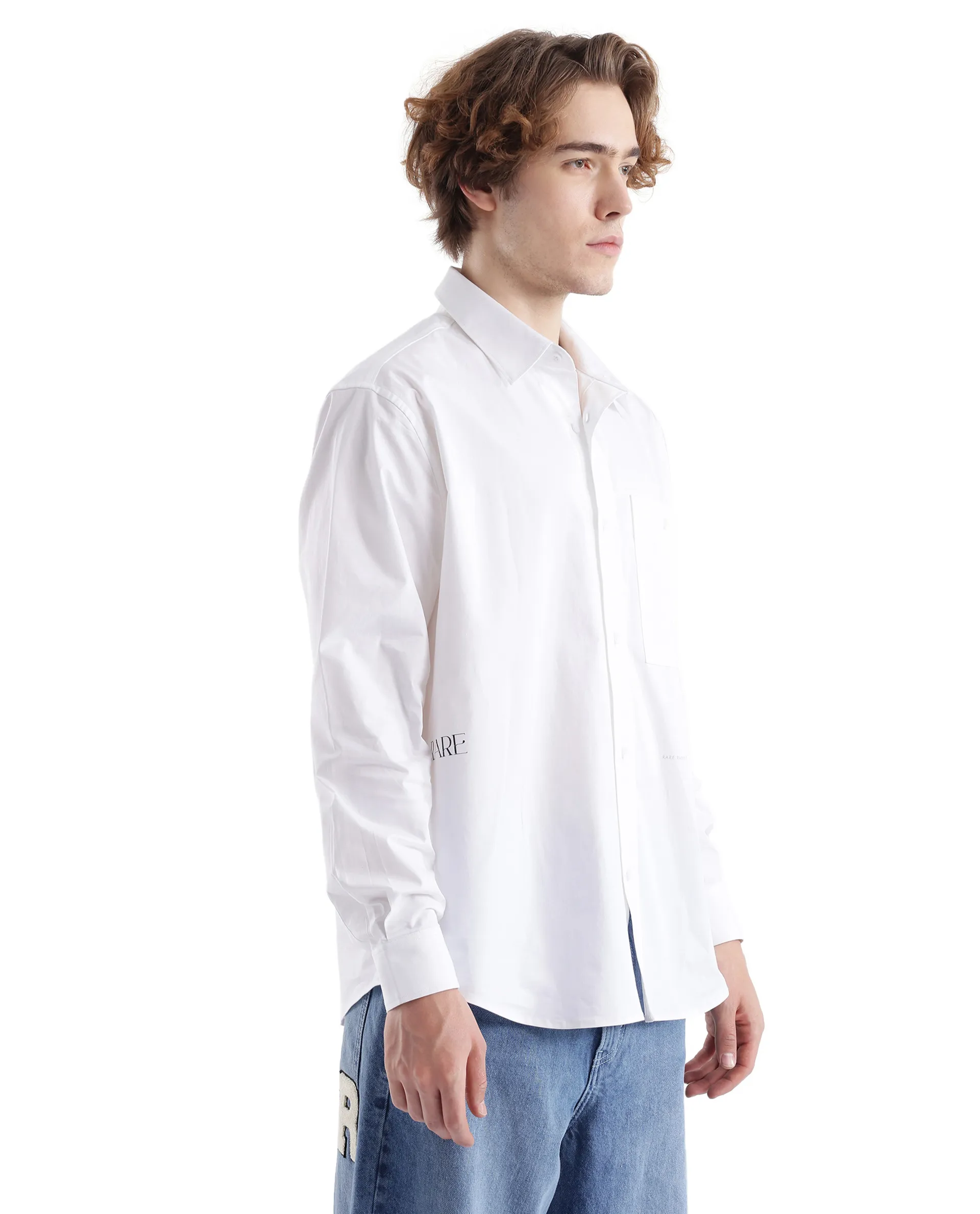 Rare Rabbit Men's Slander White Cotton Plain Regular Fit Full Sleeve Collared Shirt - Image 5