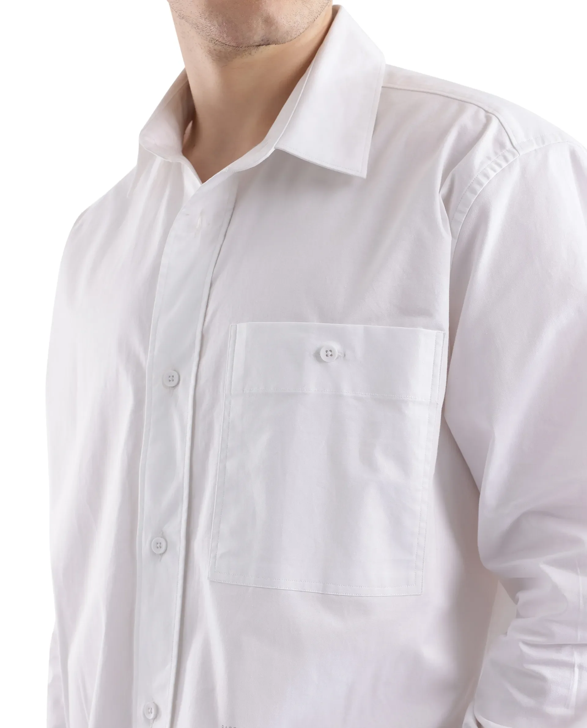 Rare Rabbit Men's Slander White Cotton Plain Regular Fit Full Sleeve Collared Shirt - Image 8