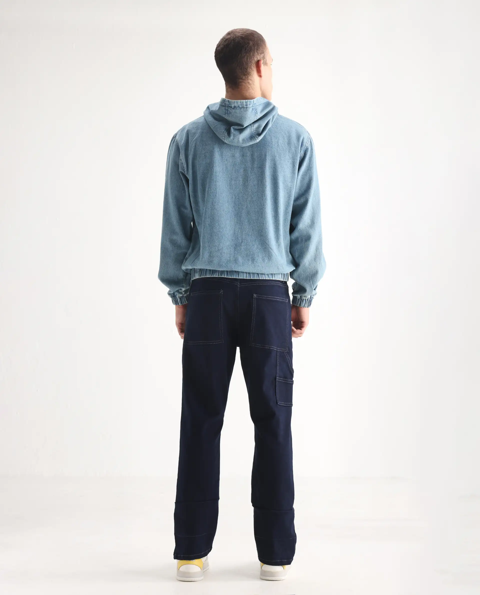 Rare Rabbit Men's Slava Blue Tencel Plain Morris Regular Fit Jeans - Image 10
