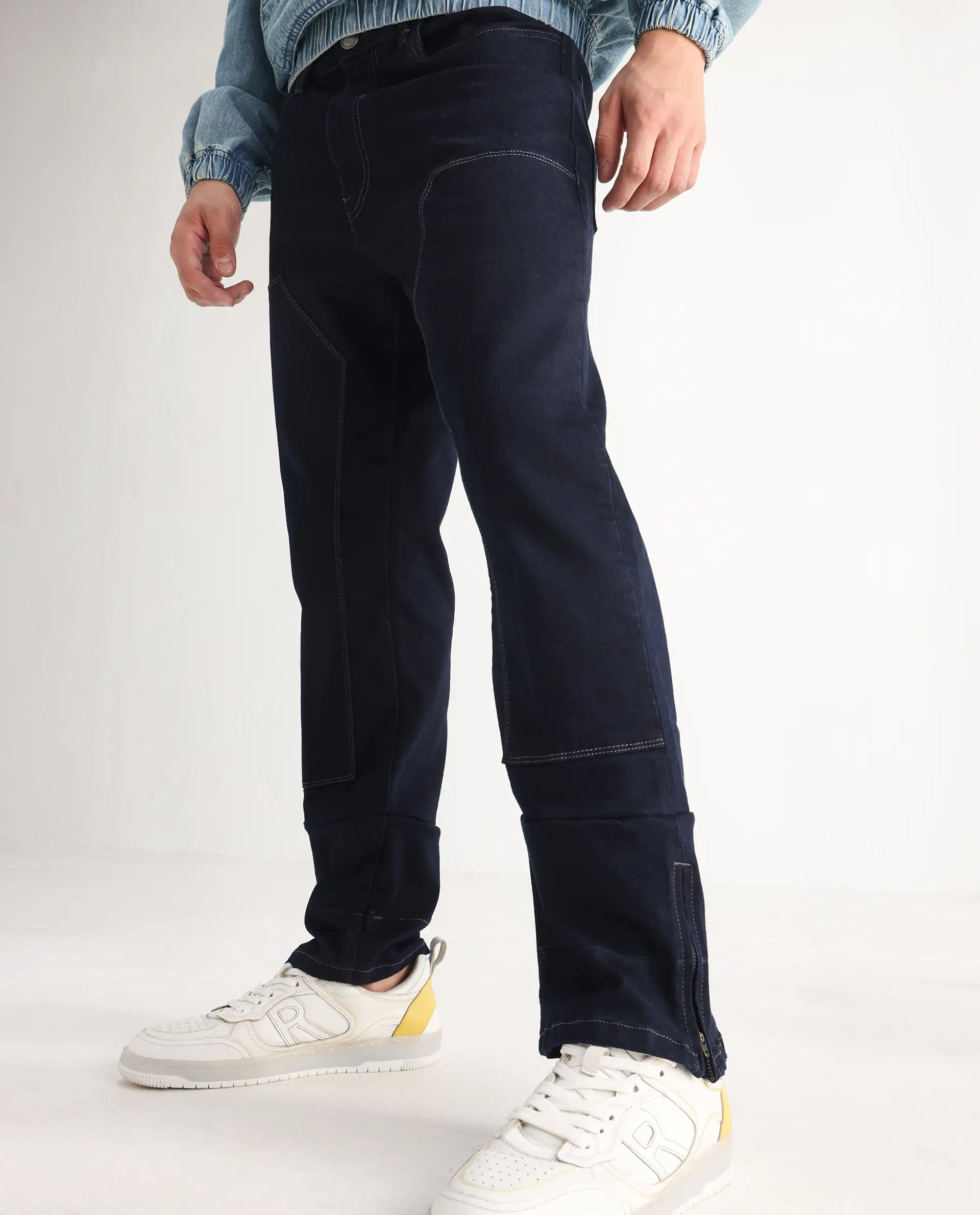 Rare Rabbit Men's Slava Blue Tencel Plain Morris Regular Fit Jeans - Image 2
