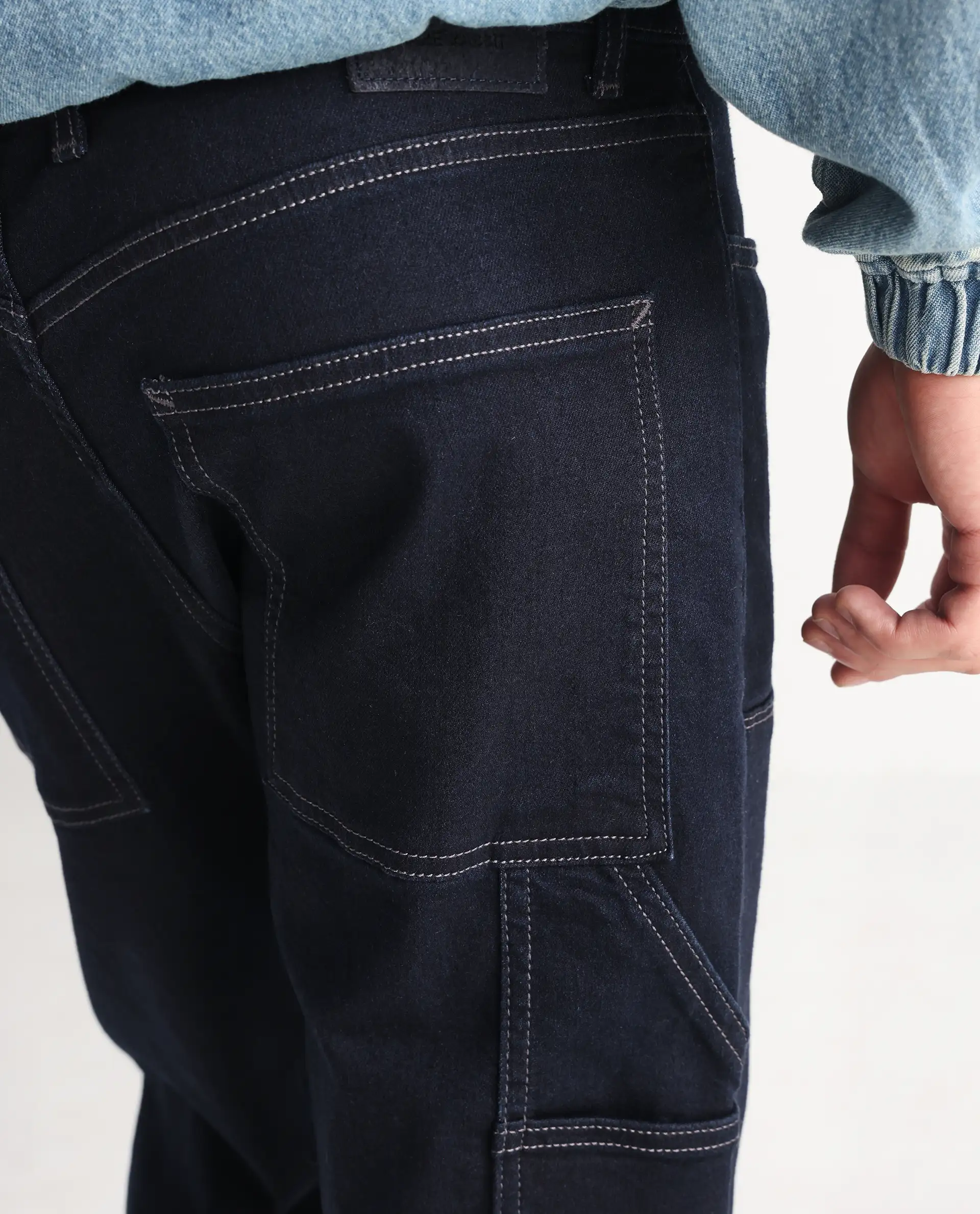Rare Rabbit Men's Slava Blue Tencel Plain Morris Regular Fit Jeans - Image 9