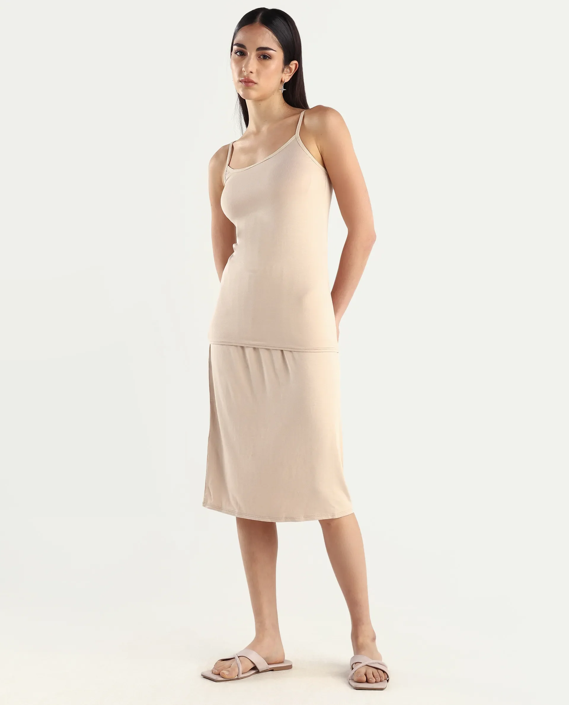 Rareism Women's Slipon Beige Shoulder Strap Plain Shoulder Strap Regular Fit Inner Wear - Image 2