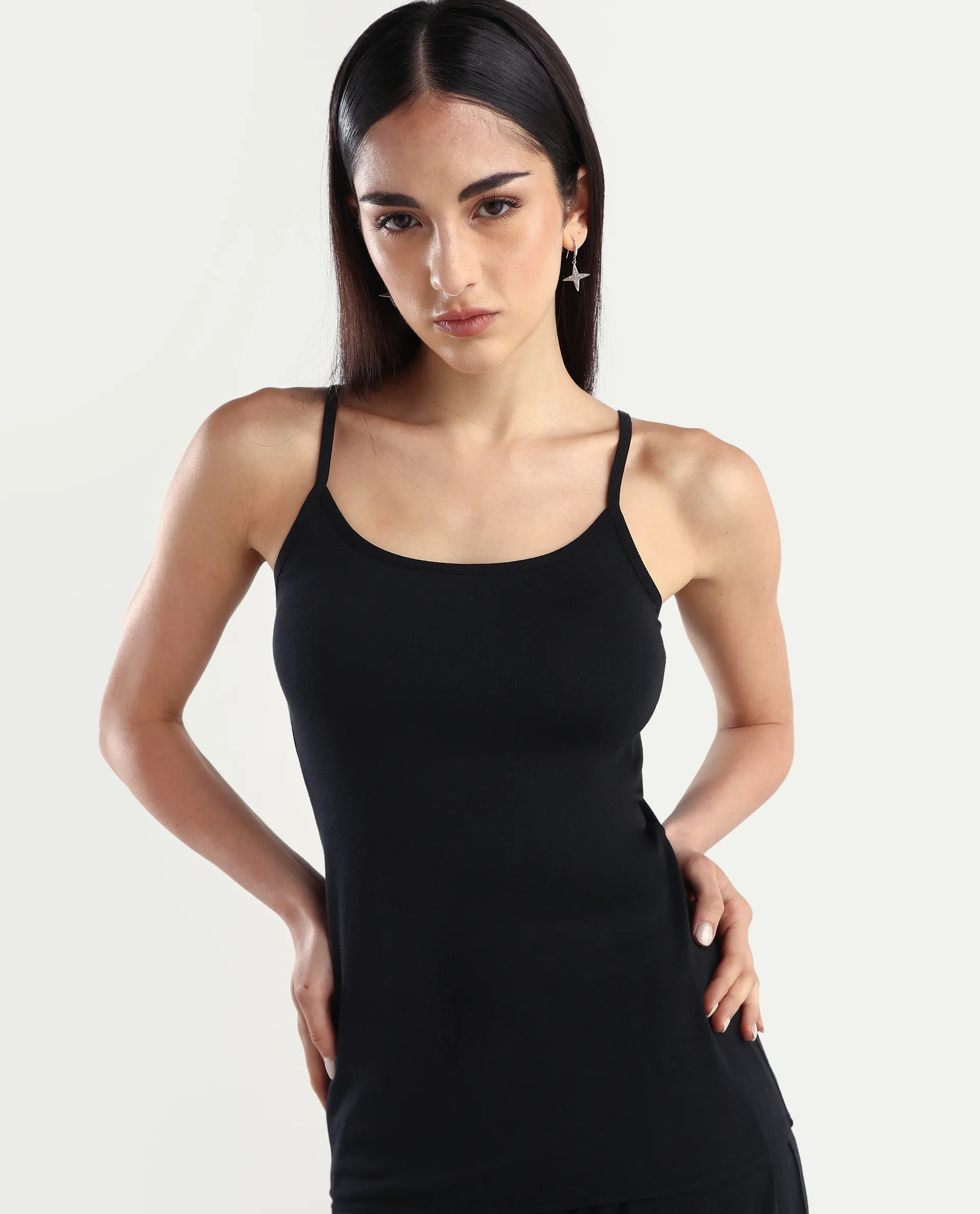 Rareism Women's Slipon Black Shoulder Strap Plain Shoulder Strap Regular Fit Inner Wear - Image 2