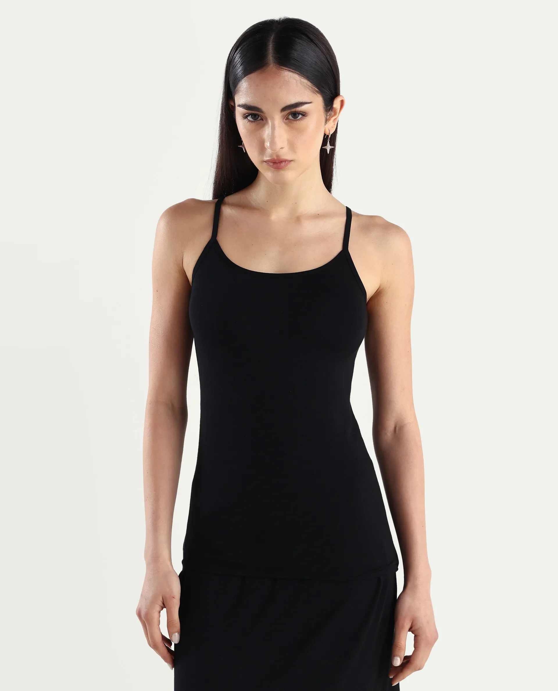 Rareism Women's Slipon Black Shoulder Strap Plain Shoulder Strap Regular Fit Inner Wear - Image 3