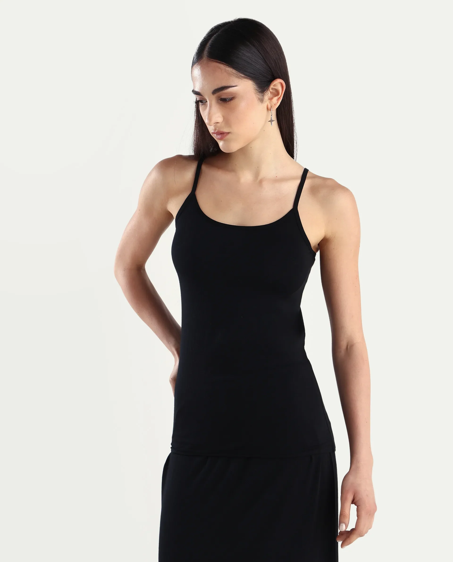 Rareism Women's Slipon Black Shoulder Strap Plain Shoulder Strap Regular Fit Inner Wear - Image 5