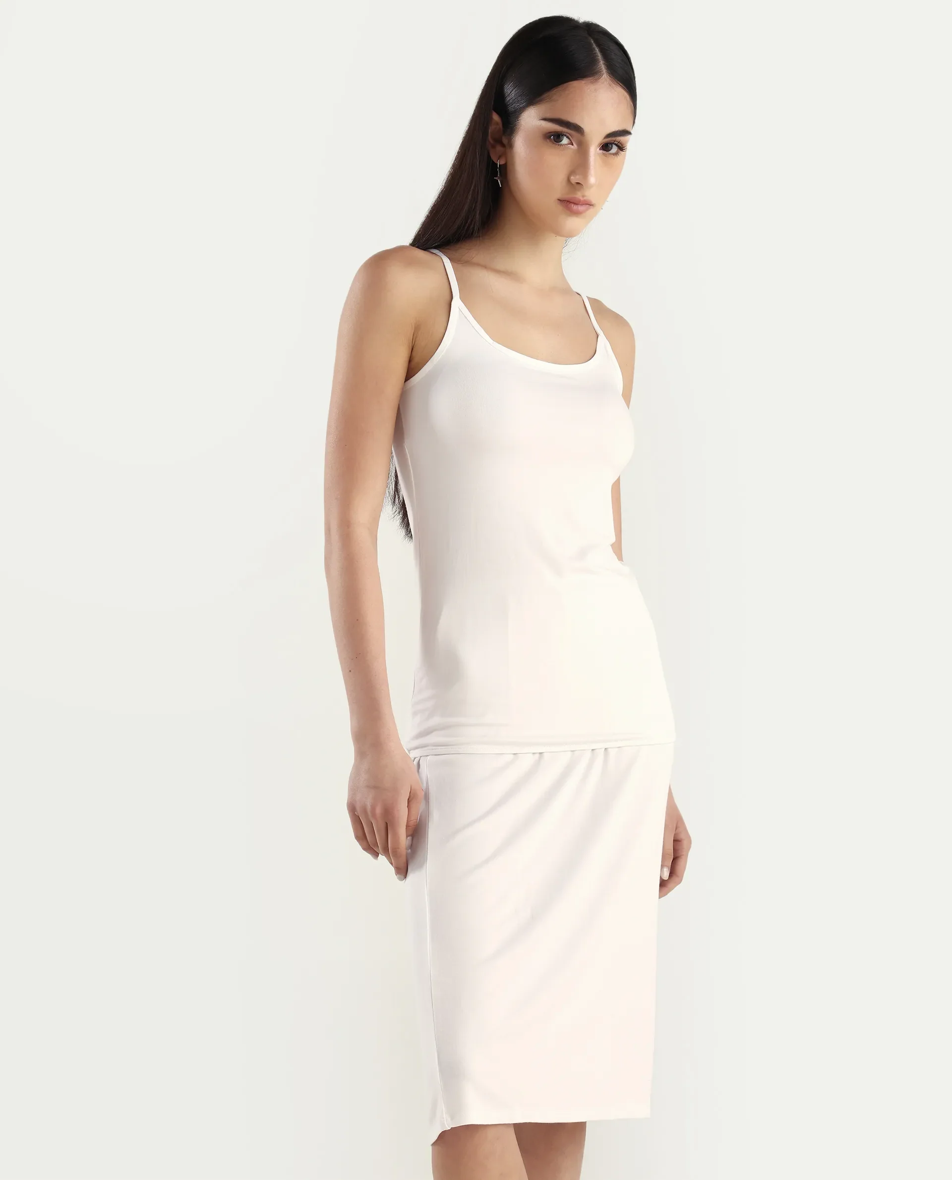 Rareism Women's Slipon White Shoulder Strap Plain Shoulder Strap Regular Fit Inner Wear Slip - Image 6