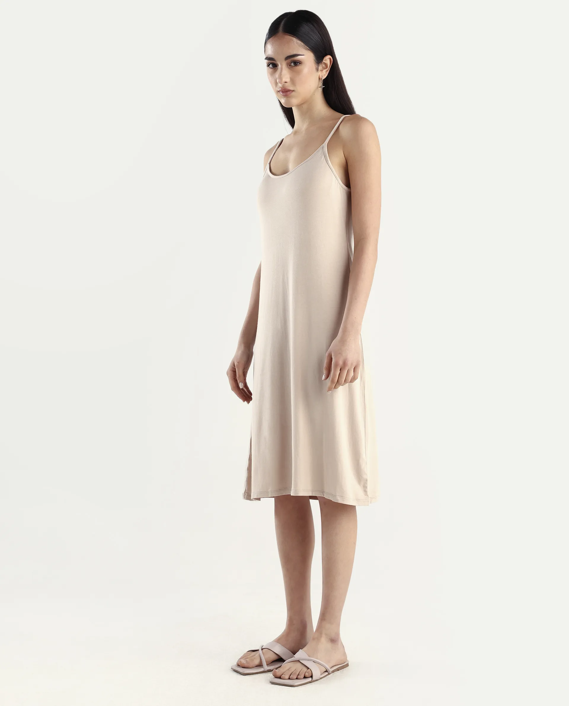 Rareism Women's Slippy Beige Shoulder Strap Plain Shoulder Strap Mini Straight Fit Inner Wear - Image 5
