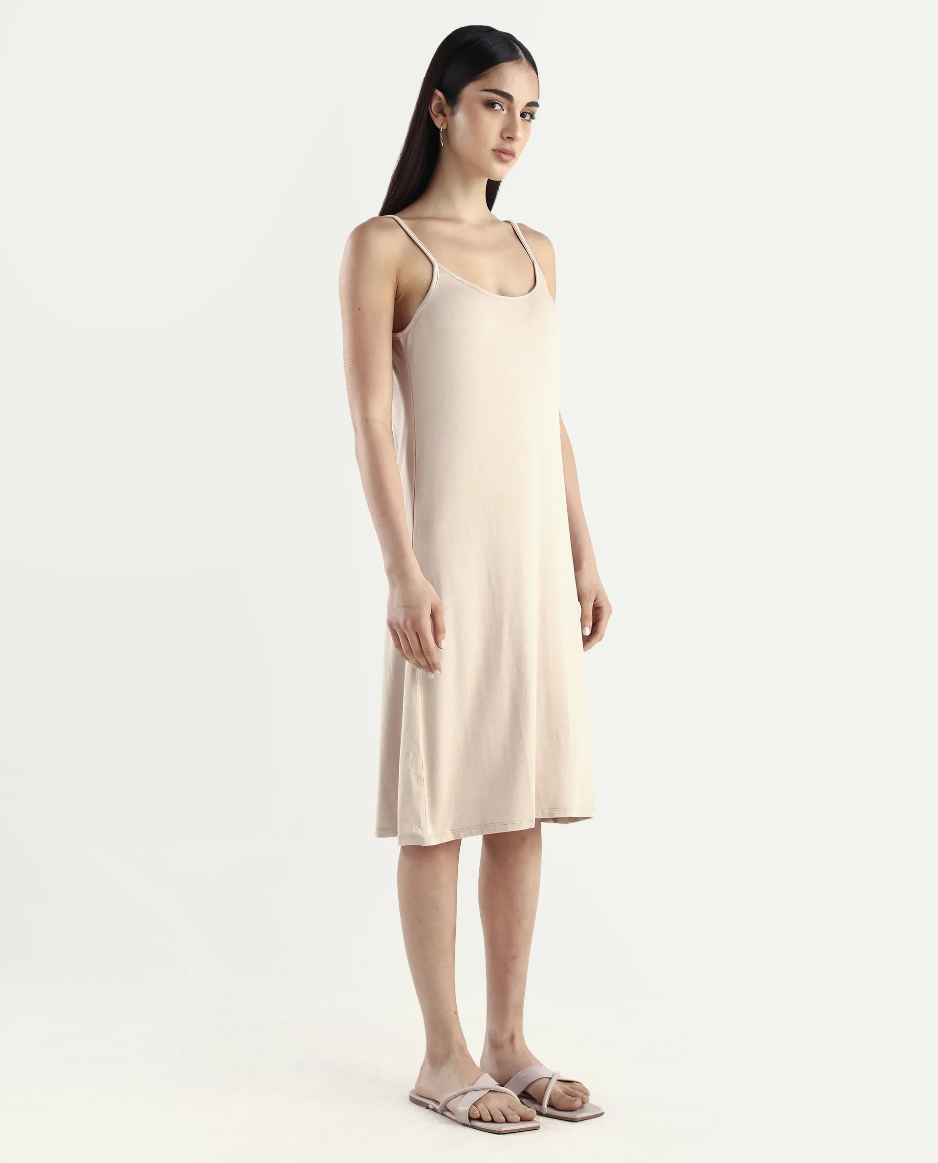 Rareism Women's Slippy Beige Shoulder Strap Plain Shoulder Strap Mini Straight Fit Inner Wear - Image 6
