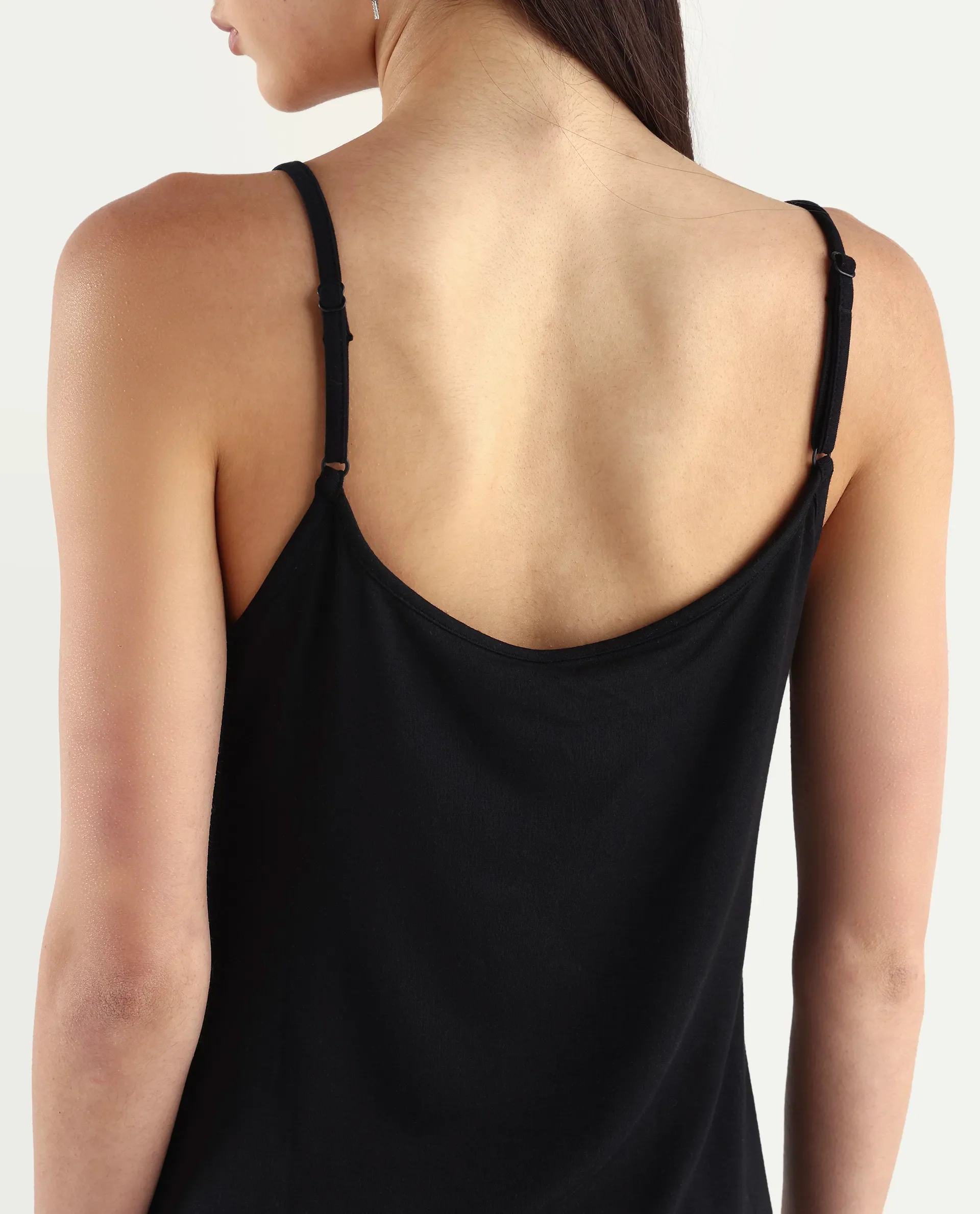 Rareism Women's Slippy Black Shoulder Strap Plain Shoulder Strap Mini Straight Fit Inner Wear - Image 4
