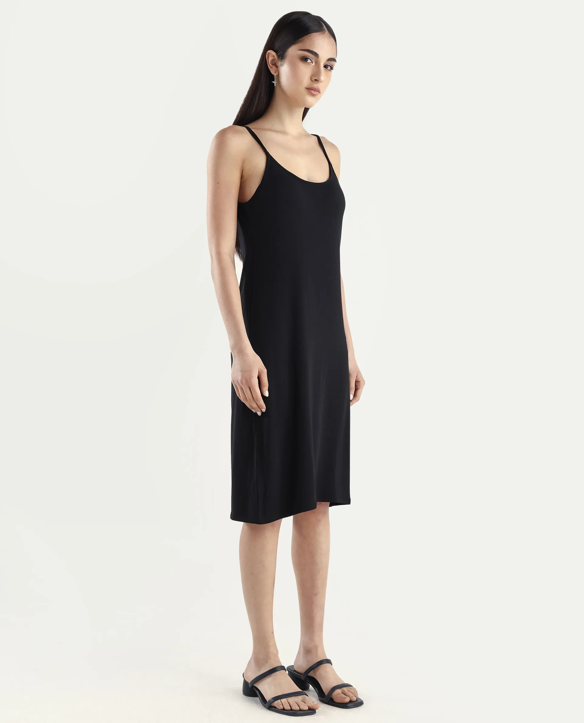 Rareism Women's Slippy Black Shoulder Strap Plain Shoulder Strap Mini Straight Fit Inner Wear - Image 5
