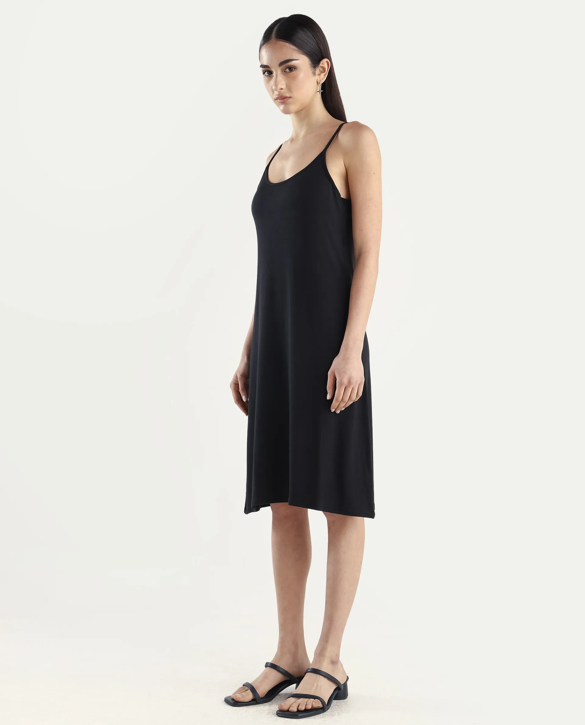 Rareism Women's Slippy Black Shoulder Strap Plain Shoulder Strap Mini Straight Fit Inner Wear - Image 6