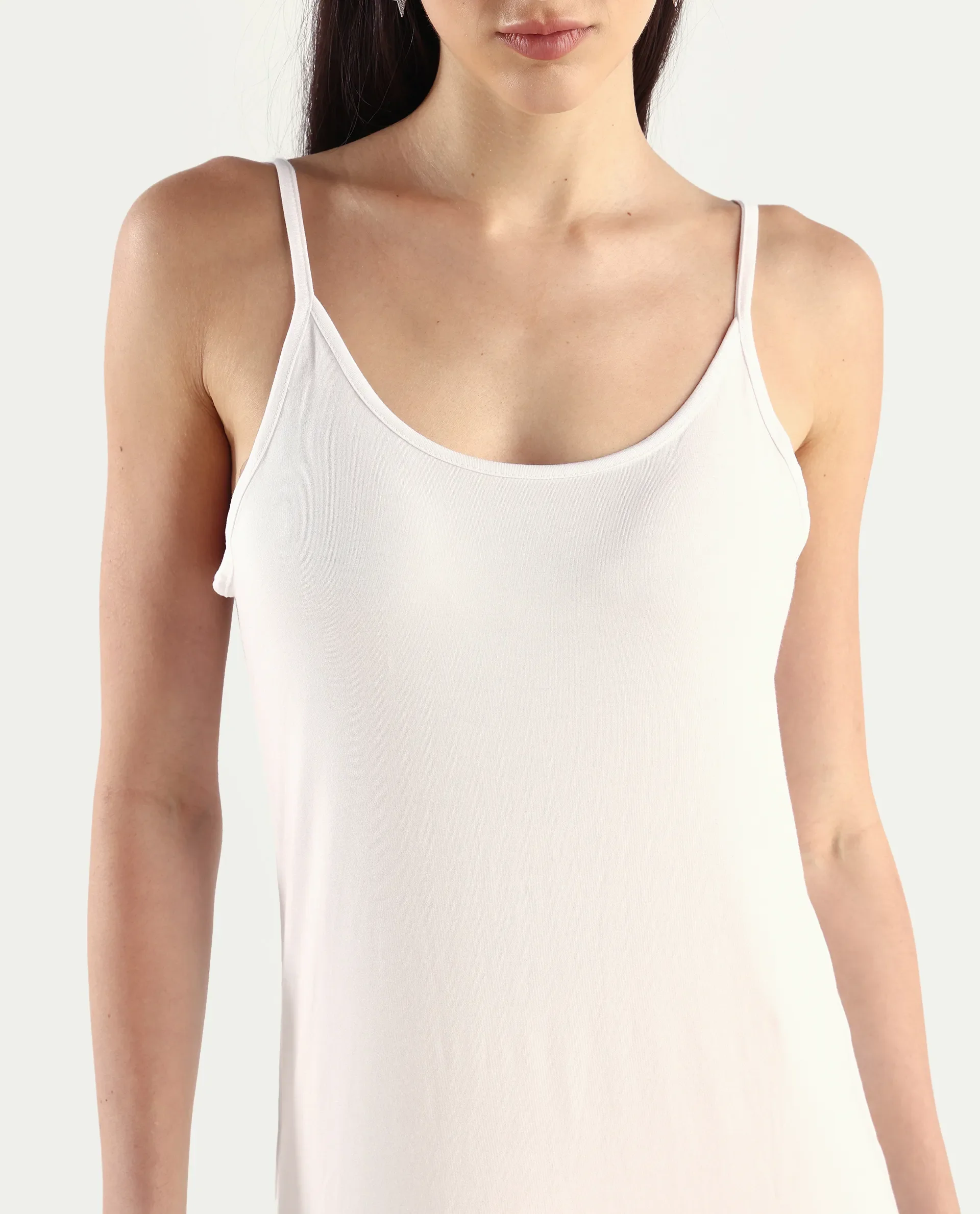 Rareism Women's Slippy White Shoulder Strap Plain Shoulder Strap Mini Straight Fit Inner Wear - Image 3